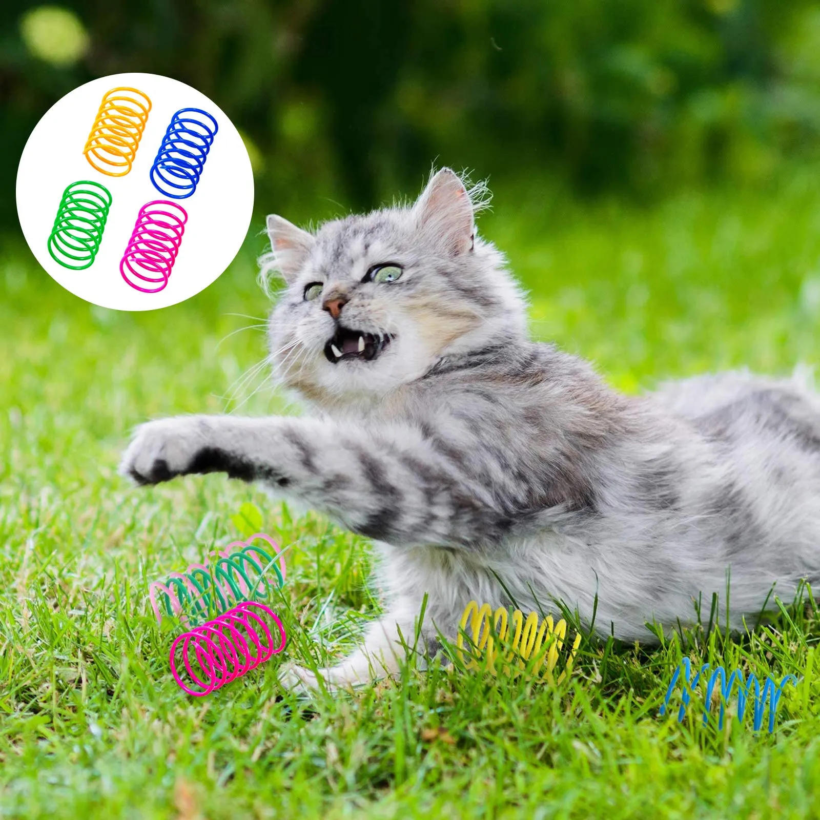 TaimeiMao Giocattoli a Molla con Piume per Gatti, 20 Pezzi, 4,5 x 2,5 cm - immagine 7
