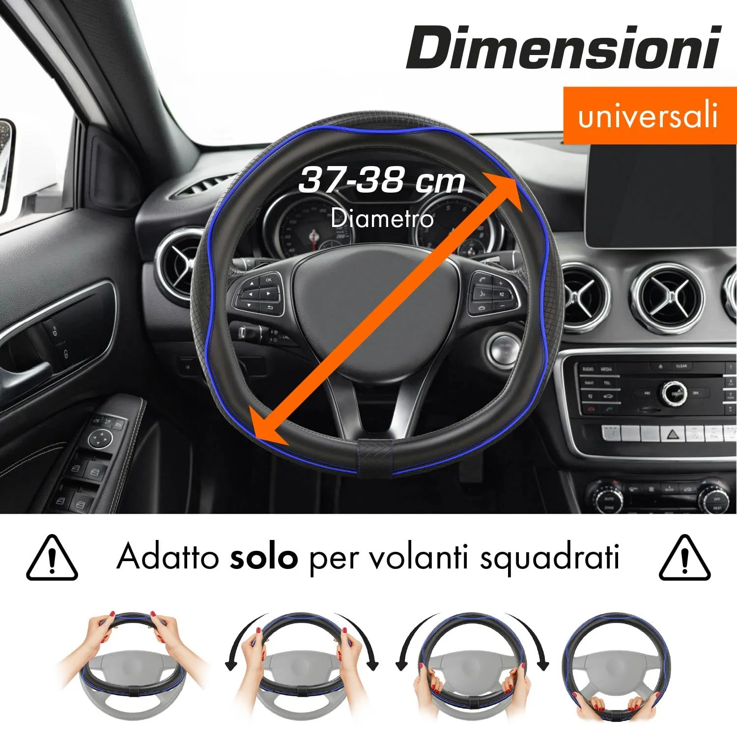 Upgrade4cars Coprivolante Universale Camion 44-46 cm Blu - immagine 3