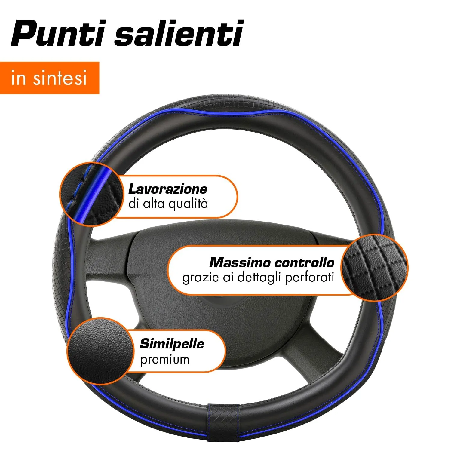 Upgrade4cars Coprivolante Universale Camion 44-46 cm Blu - immagine 4