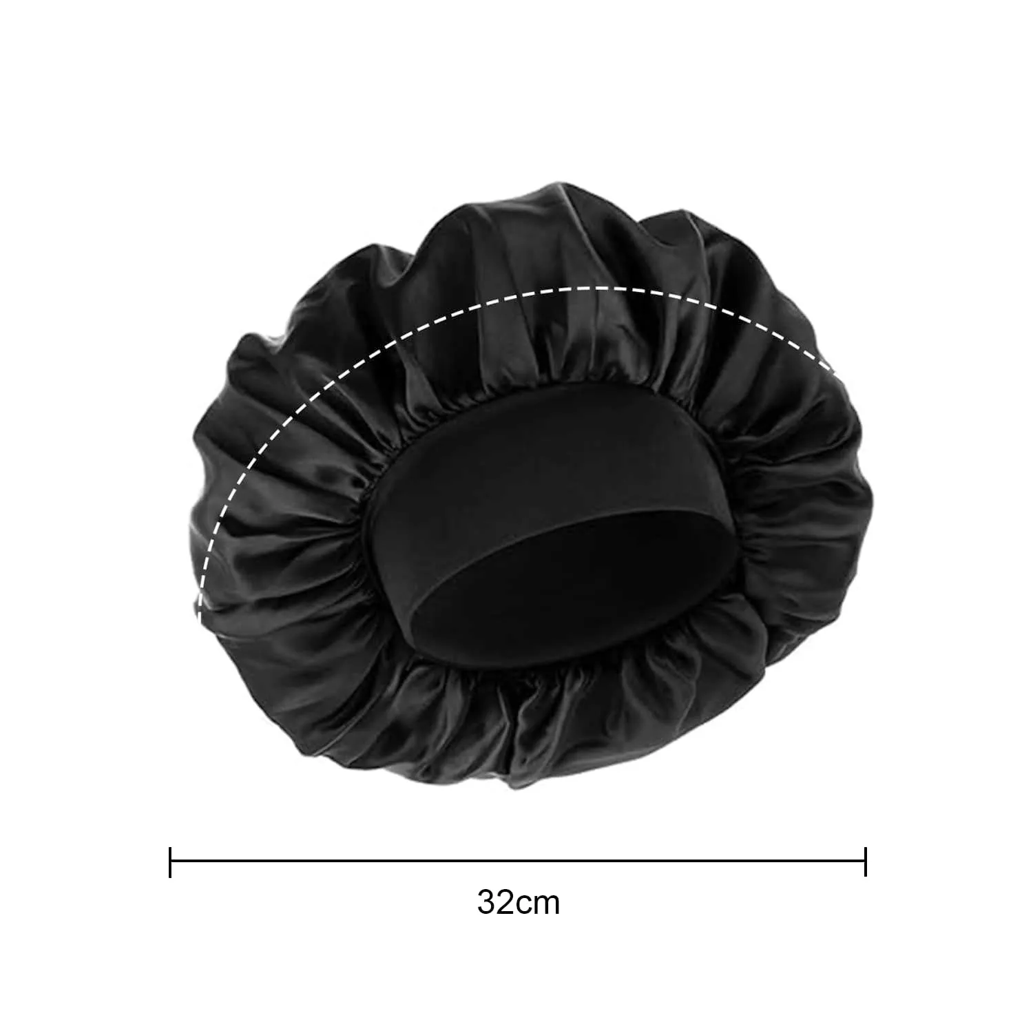 iLamvie Cuffia in Seta per Capelli Ricci, Berretto da Notte in Raso Elastico (Nero+Rosso), 2 Pezzi - immagine 7