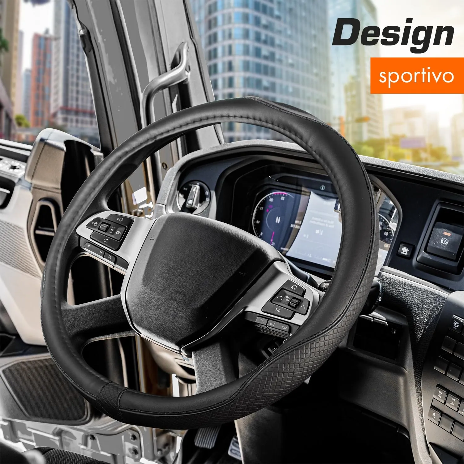 Upgrade4cars Coprivolante Camion 44-46 cm Nero Universale - immagine 2