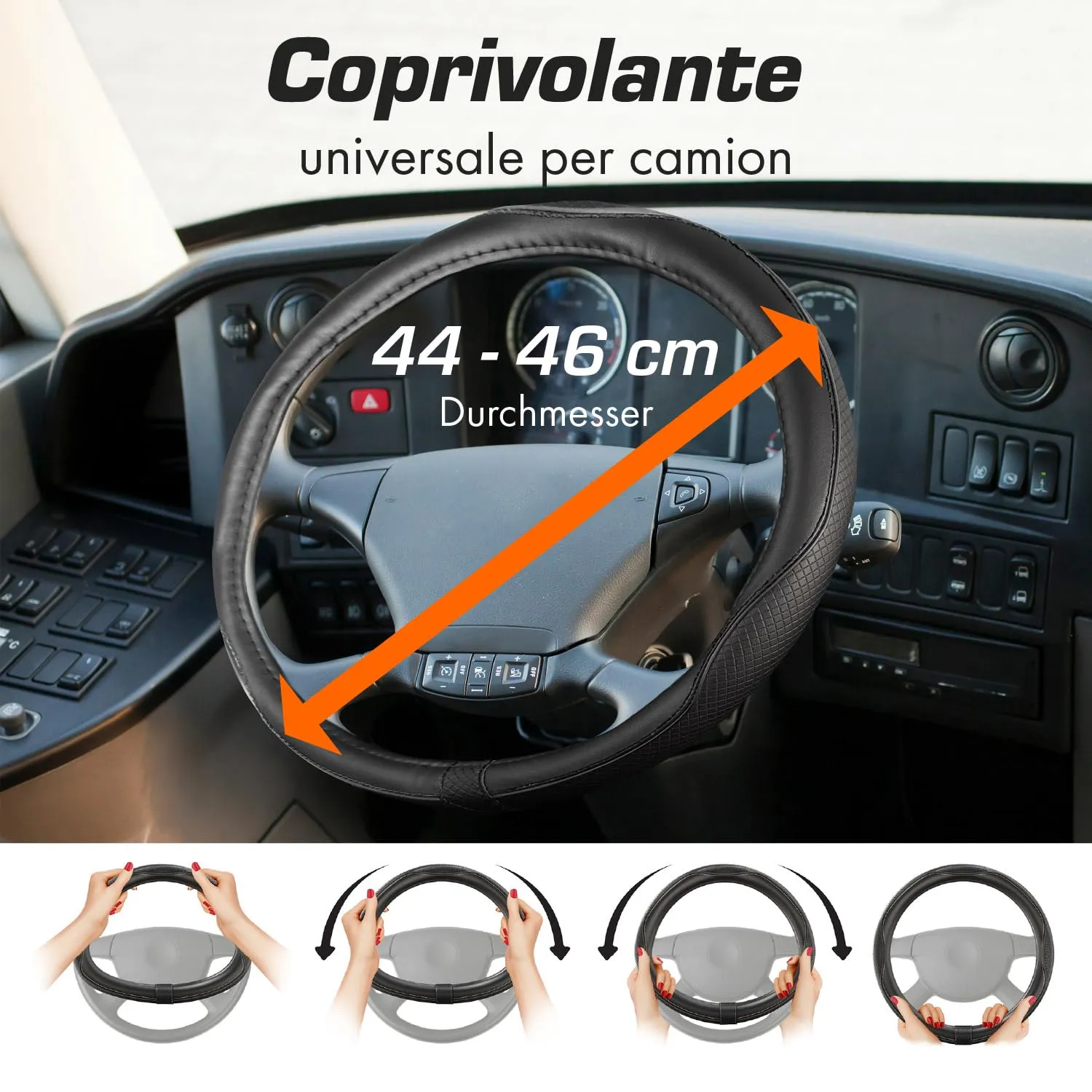 Upgrade4cars Coprivolante Camion 44-46 cm Nero Universale - immagine 3