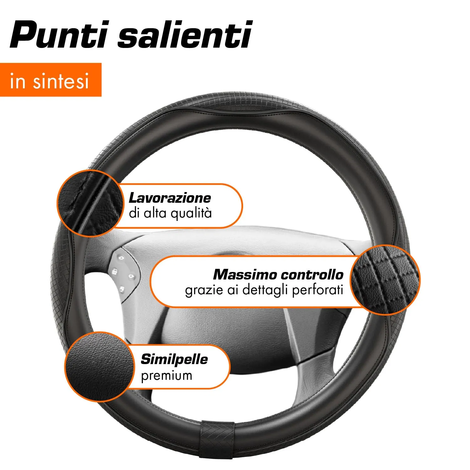 Upgrade4cars Coprivolante Camion 44-46 cm Nero Universale - immagine 4