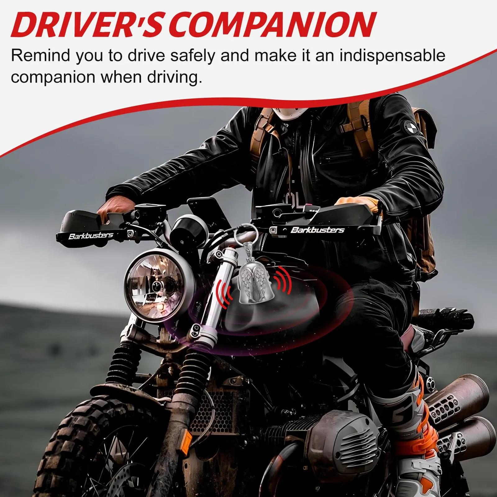 KufaerBeam Guardian Bell Campanella Portafortuna per Moto, Biciclette e Auto (A) - immagine 5