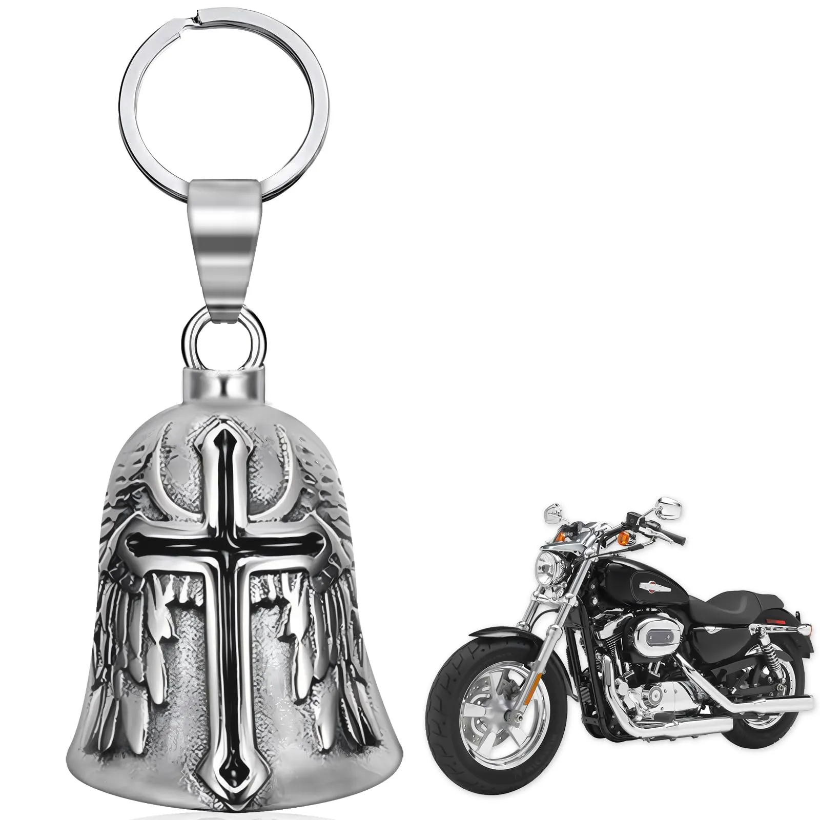 KufaerBeam Guardian Bell Campanella Portafortuna per Moto, Biciclette e Auto (B) - immagine 1