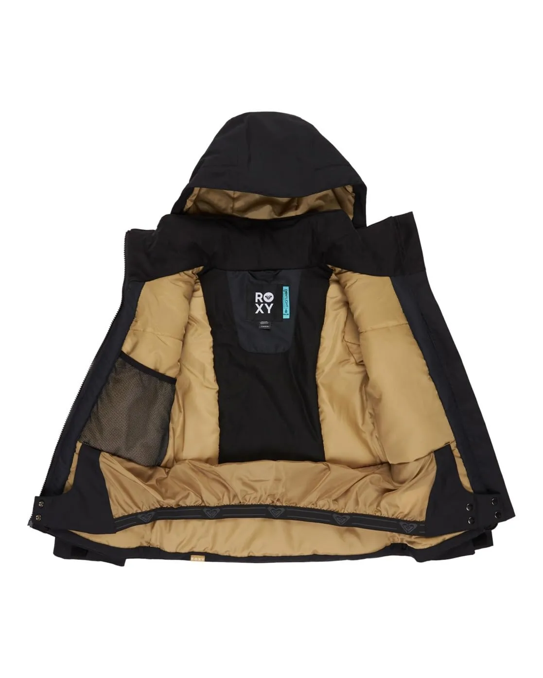 Roxy Free Jet Block Girl Snow Jacket - Beige, Size 12 - immagine 5