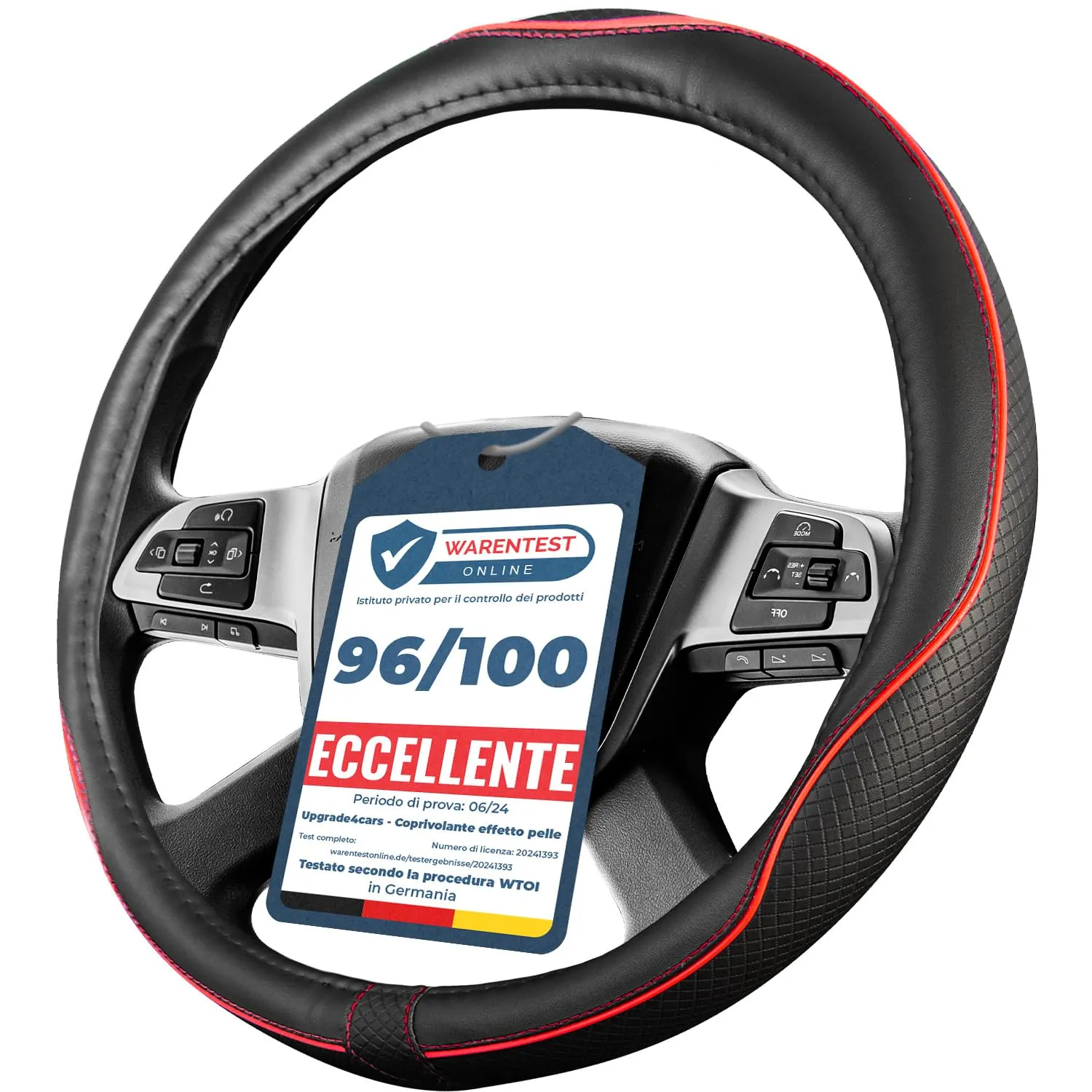 Upgrade4cars Coprivolante Camion Universale 44-46 cm Rosso - immagine 1