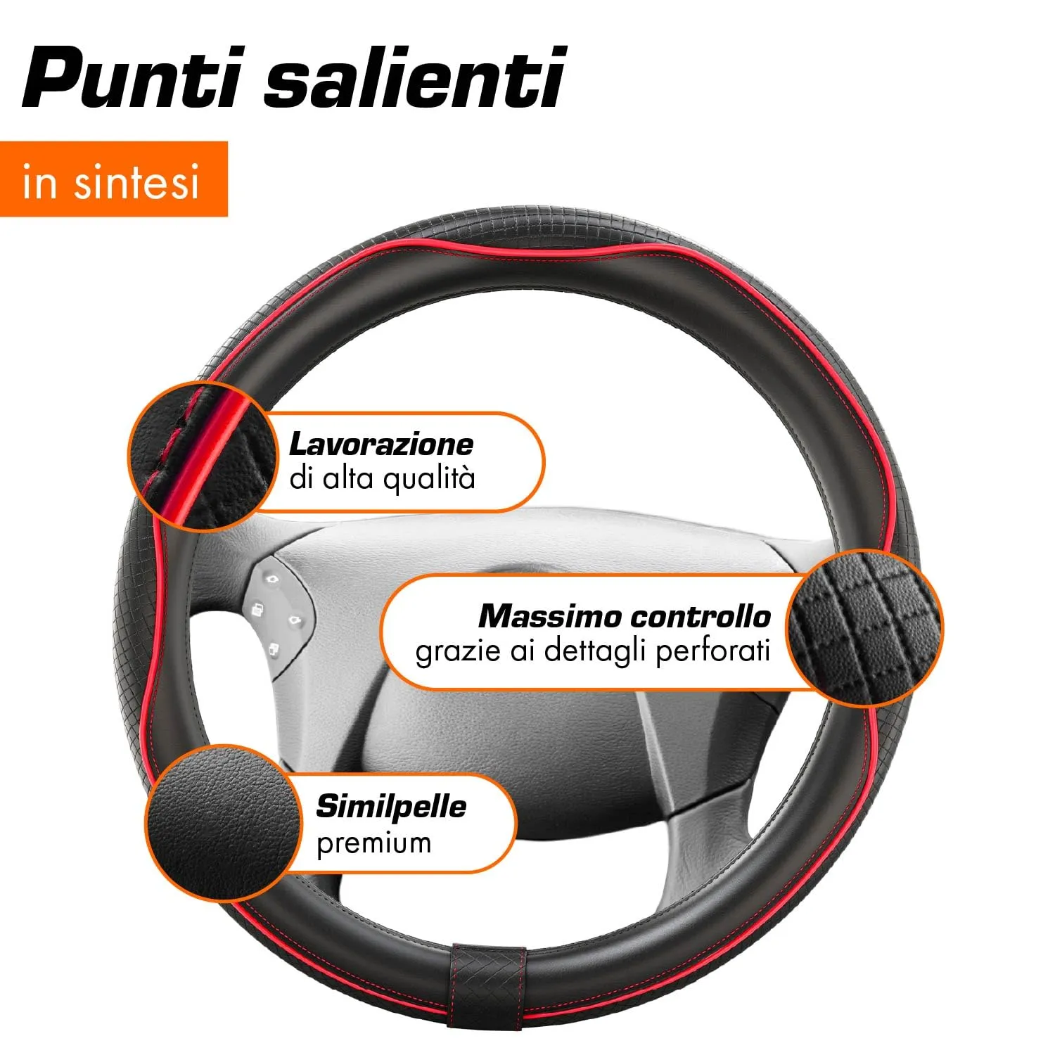 Upgrade4cars Coprivolante Camion Universale 44-46 cm Rosso - immagine 4