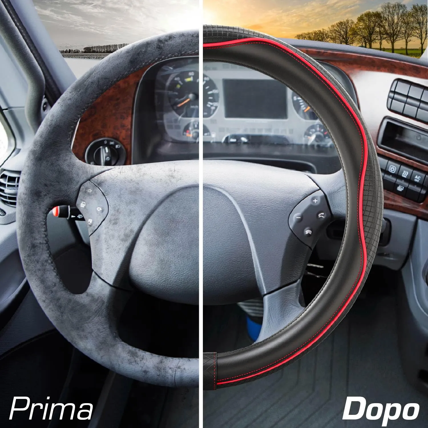 Upgrade4cars Coprivolante Camion Universale 44-46 cm Rosso - immagine 6