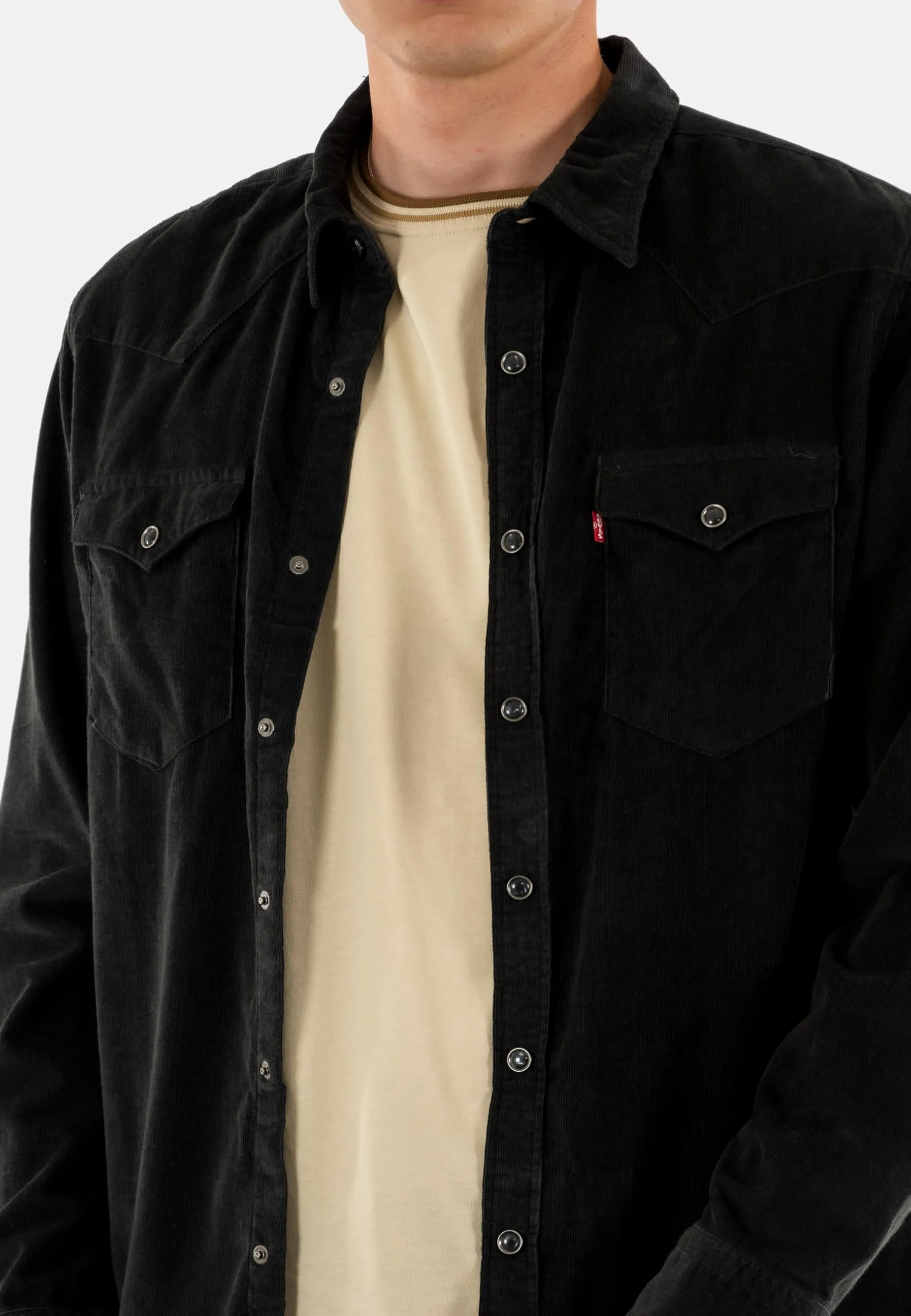 Levi's Barstow Western Standard Corduroy Shirt - Jet Black, S - immagine 3