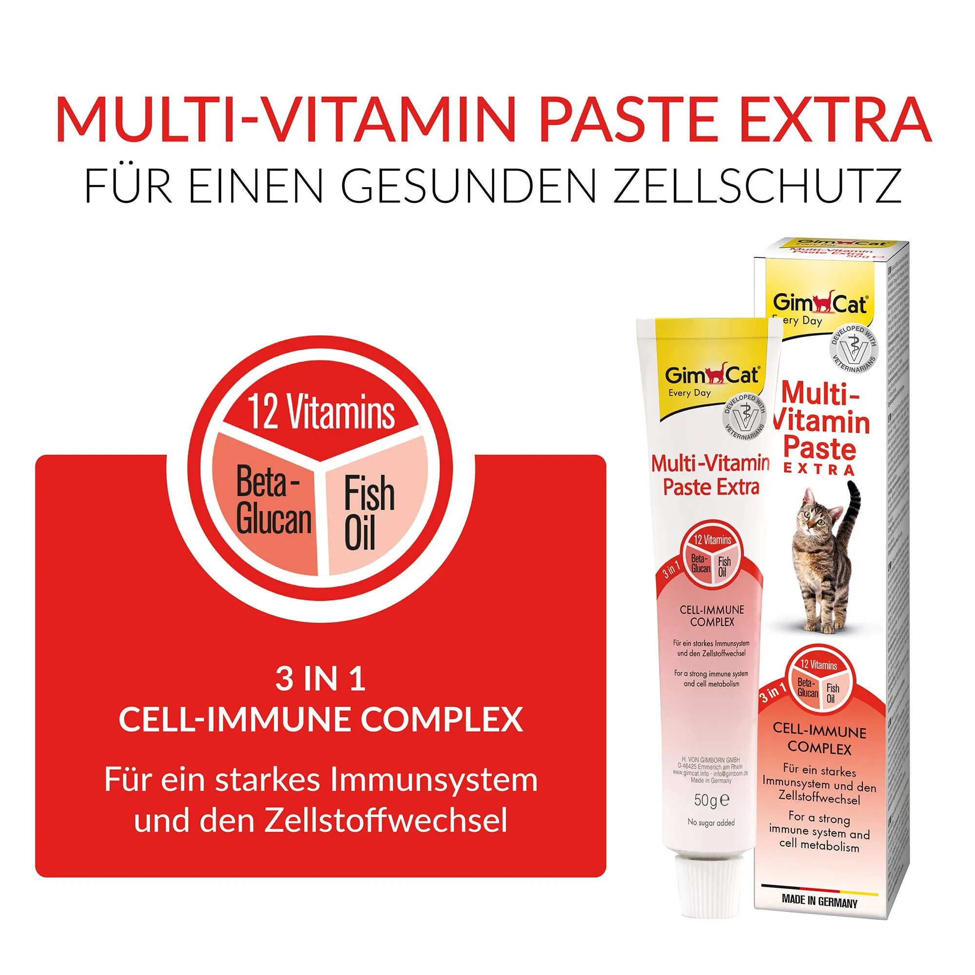 GimCat Multi-Vitamin Pasta Extra Snack per Gatti con Beta-glucano e Omega 3/6, 100 g - immagine 2