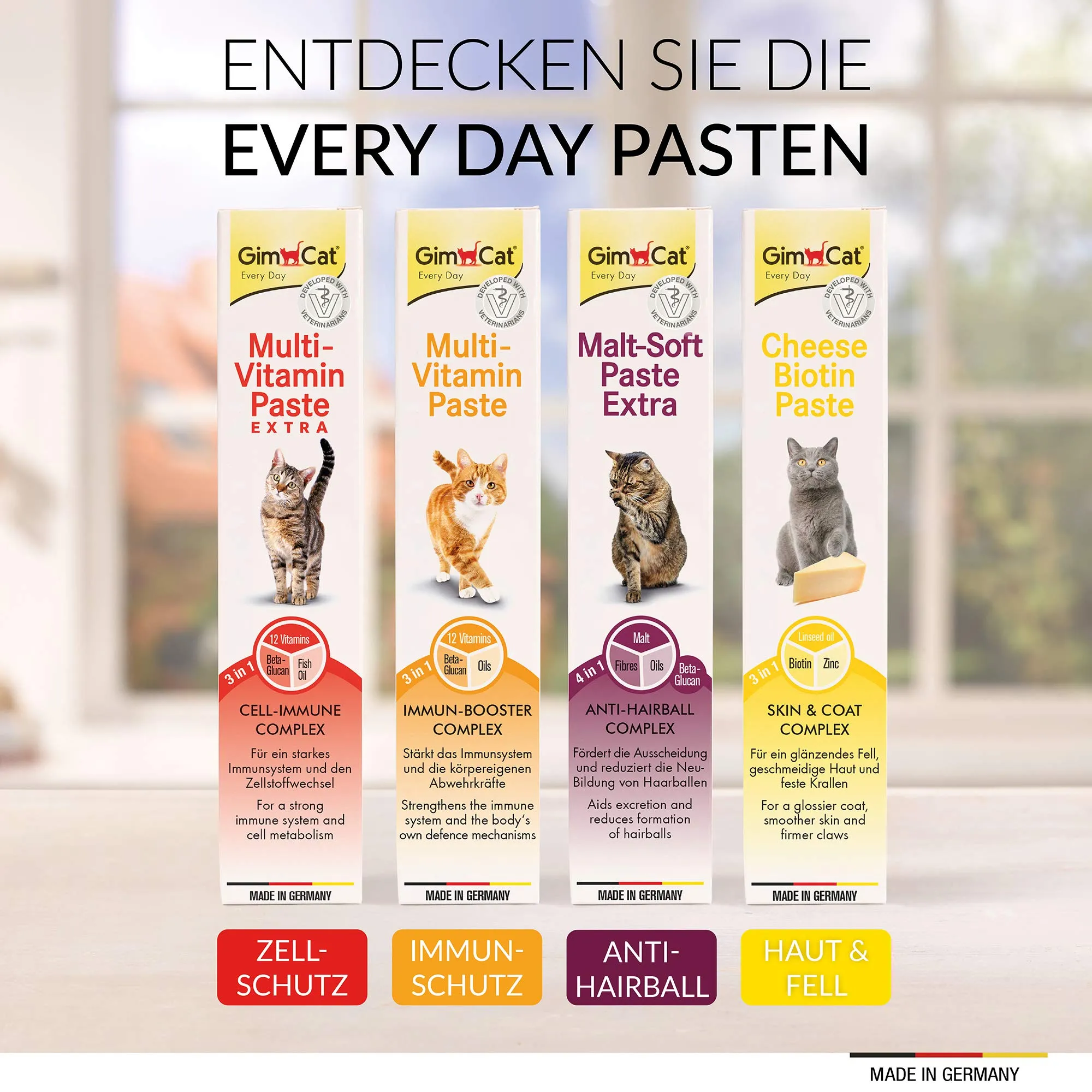 GimCat Multi-Vitamin Pasta Extra Snack per Gatti con Beta-glucano e Omega 3/6, 100 g - immagine 6