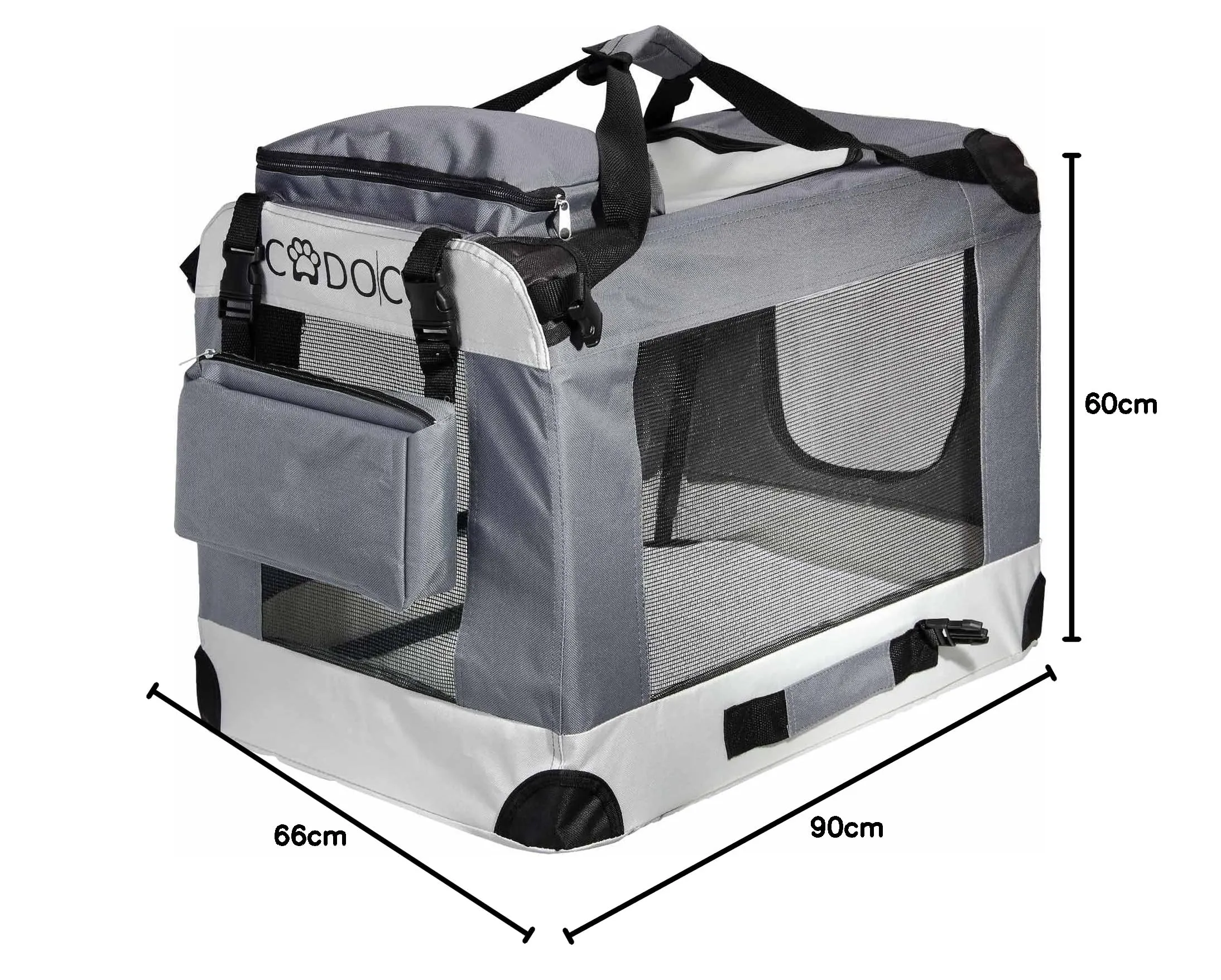 Cadoca Trasportino per Cane e Gatto XXL 92x64x64cm Box Trasporto Traspirante - immagine 9