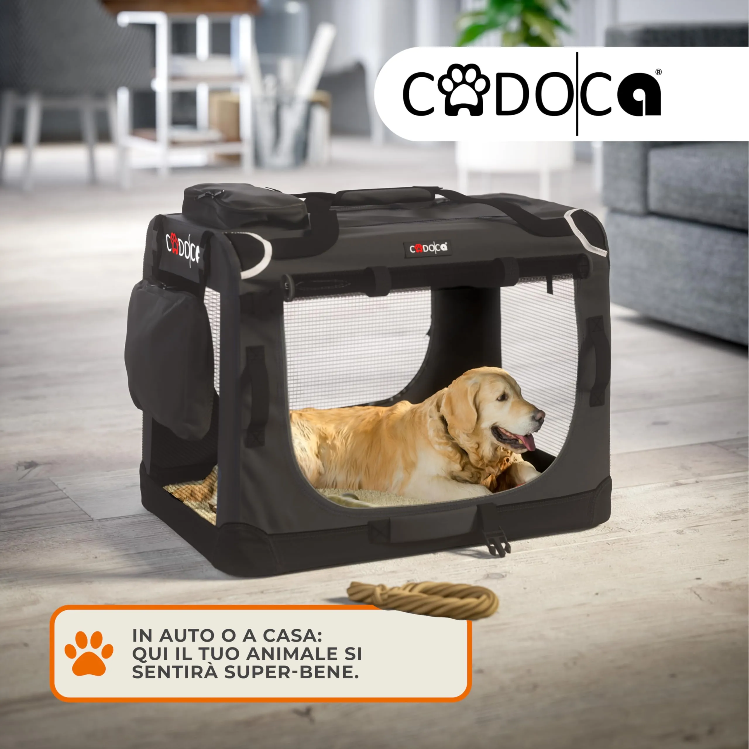 Cadoca Trasportino per Cani e Gatti S 50x35x35cm Borsa Viaggio Morbida e Pieghevole - immagine 3