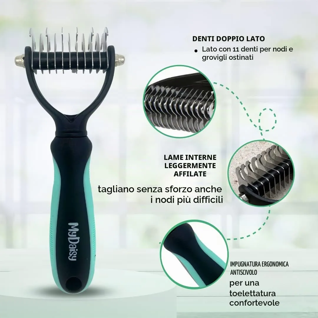 MYDAISY Spazzola per cani e gatti, capelli medi e lunghi - immagine 2