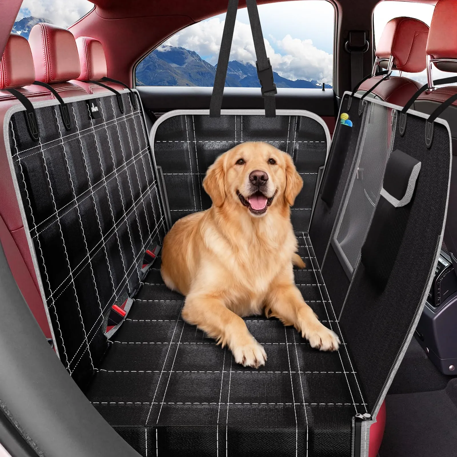 UPAWPIA Coprisedile Auto per Cani 600D Impermeabile con Protezione Laterale Antigraffio e Antiscivolo per Auto e SUV - immagine 1