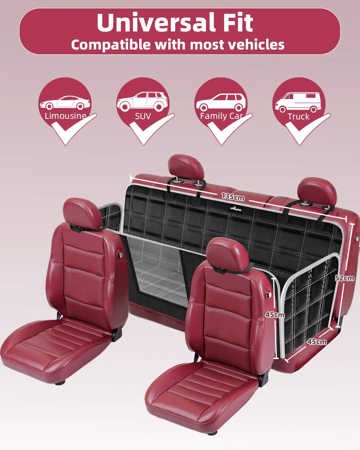UPAWPIA Coprisedile Auto per Cani 600D Impermeabile con Protezione Laterale Antigraffio e Antiscivolo per Auto e SUV - immagine 5