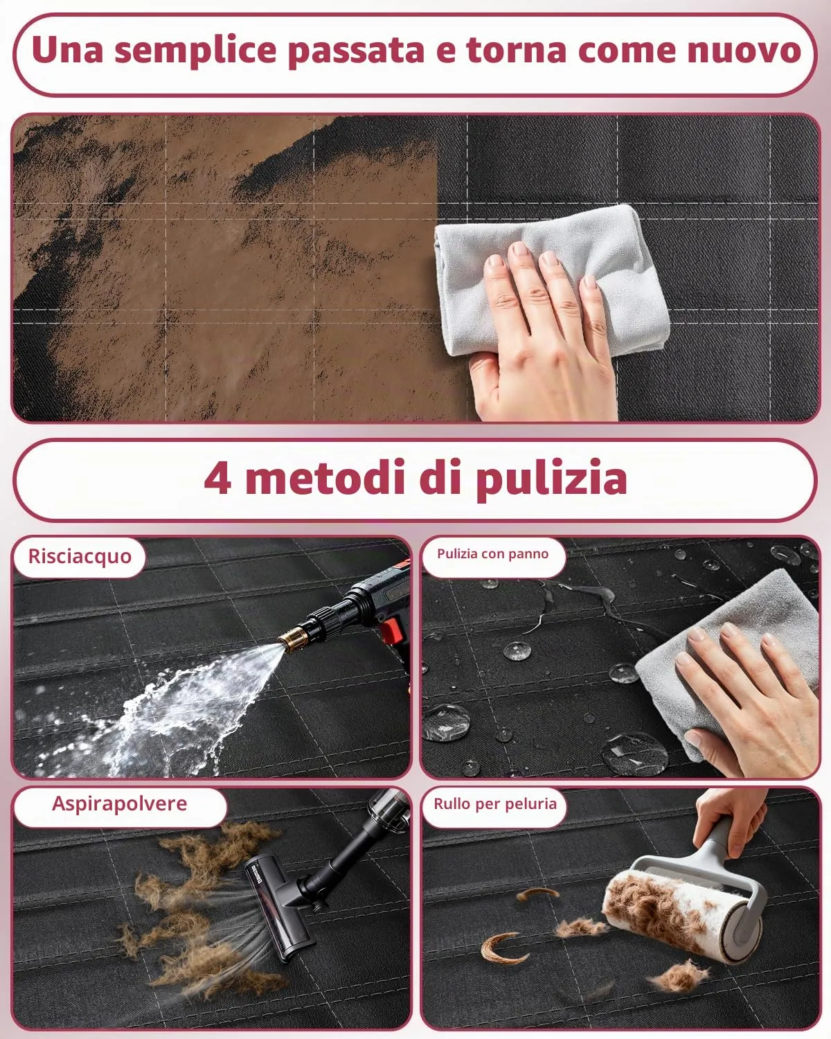 UPAWPIA Coprisedile Auto per Cani 600D Impermeabile con Protezione Laterale Antigraffio e Antiscivolo per Auto e SUV - immagine 7