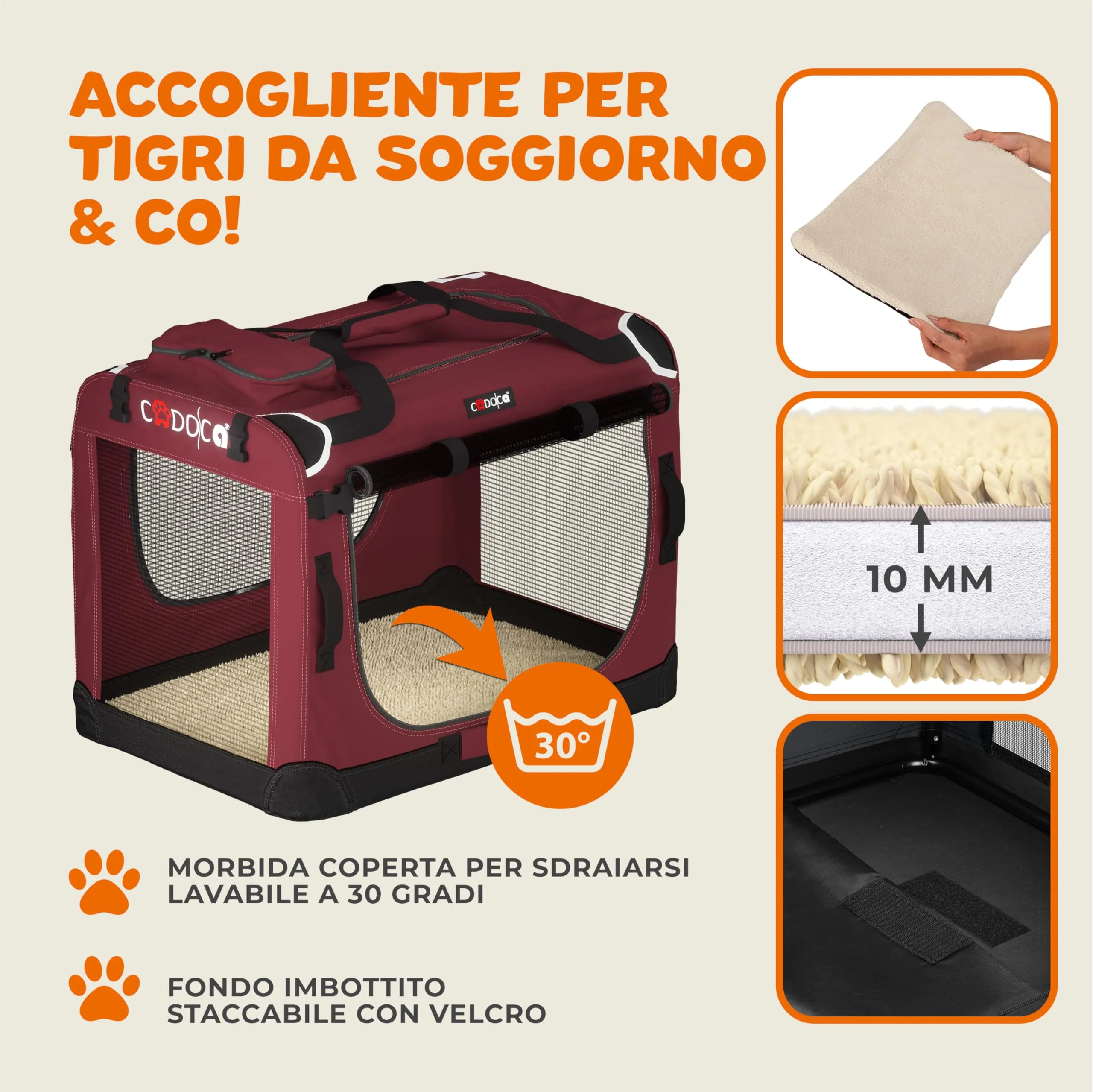 Cadoca Trasportino per Cane e Gatto XXL 92x64x64cm - immagine 7