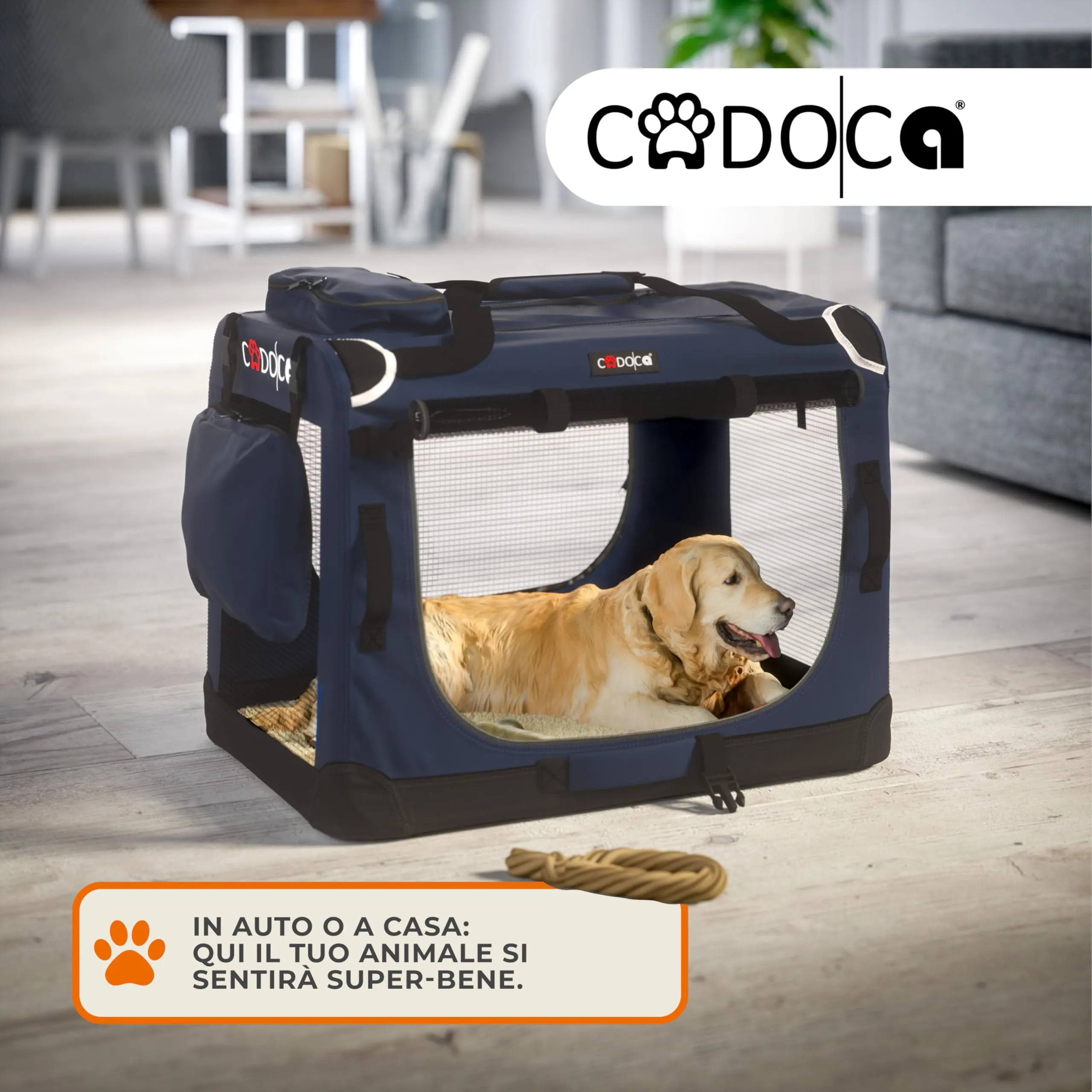 Cadoca Trasportino per Cani e Gatti, 50x35x35cm, Borsa Viaggio Morbida e Pieghevole - immagine 3