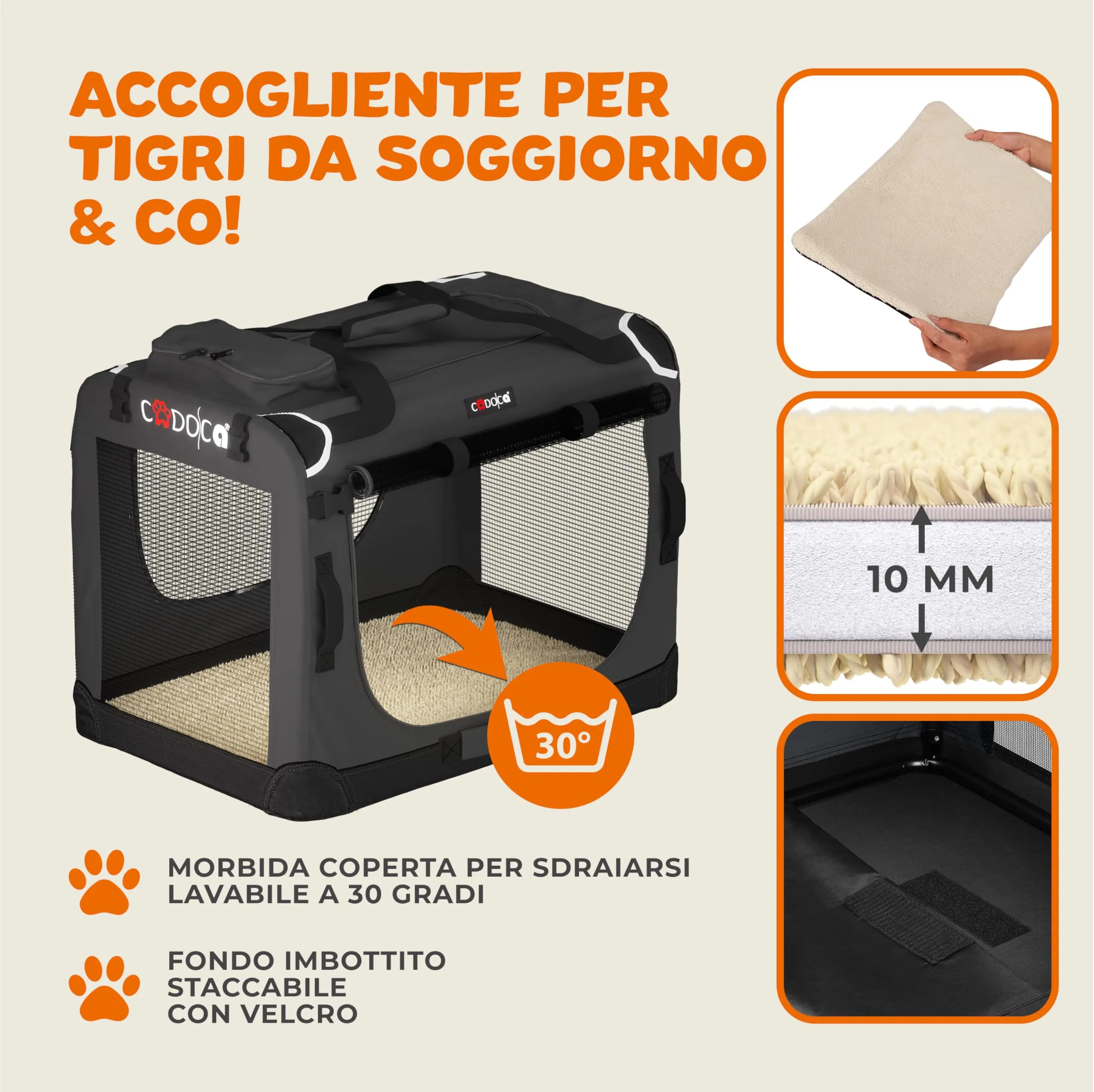 Cadoca Trasportino Cane & Gatto L 70x52x40cm Box Trasporto Traspirante - immagine 7