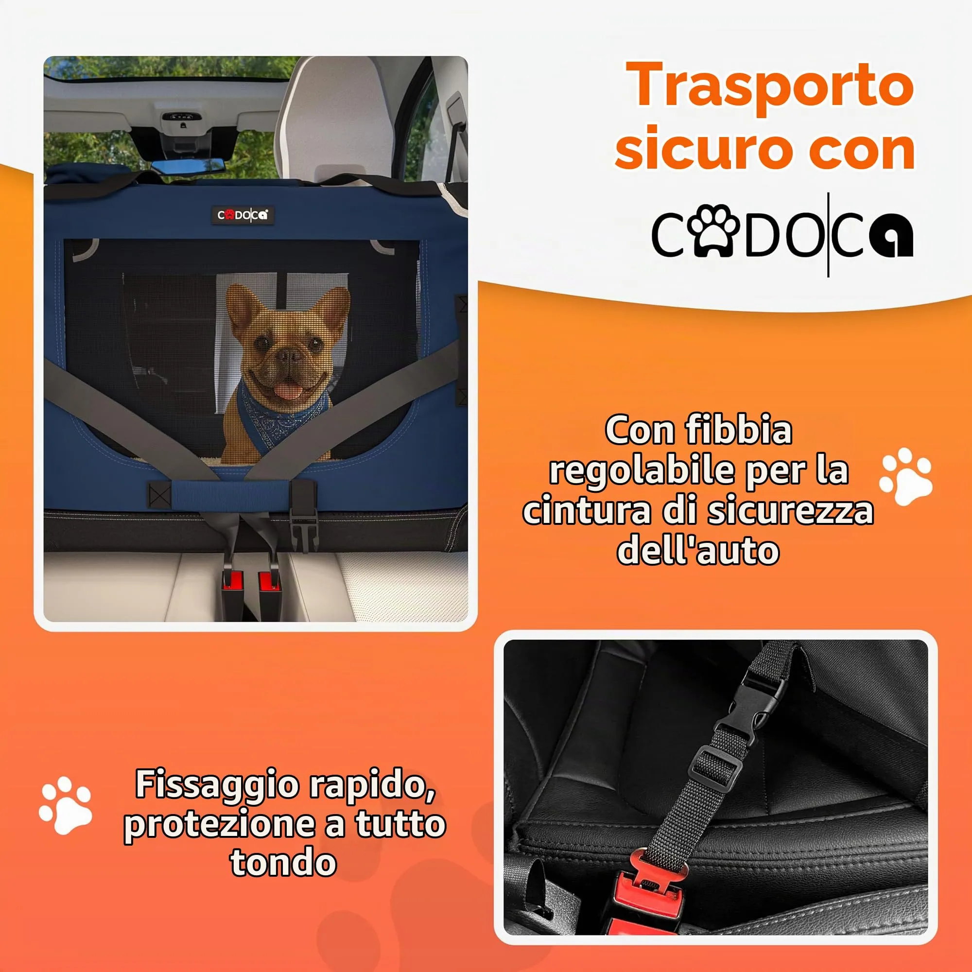 Cadoca Trasportino per Cane e Gatto XXL 92x64x64cm Box Trasporto Traspirante - immagine 2