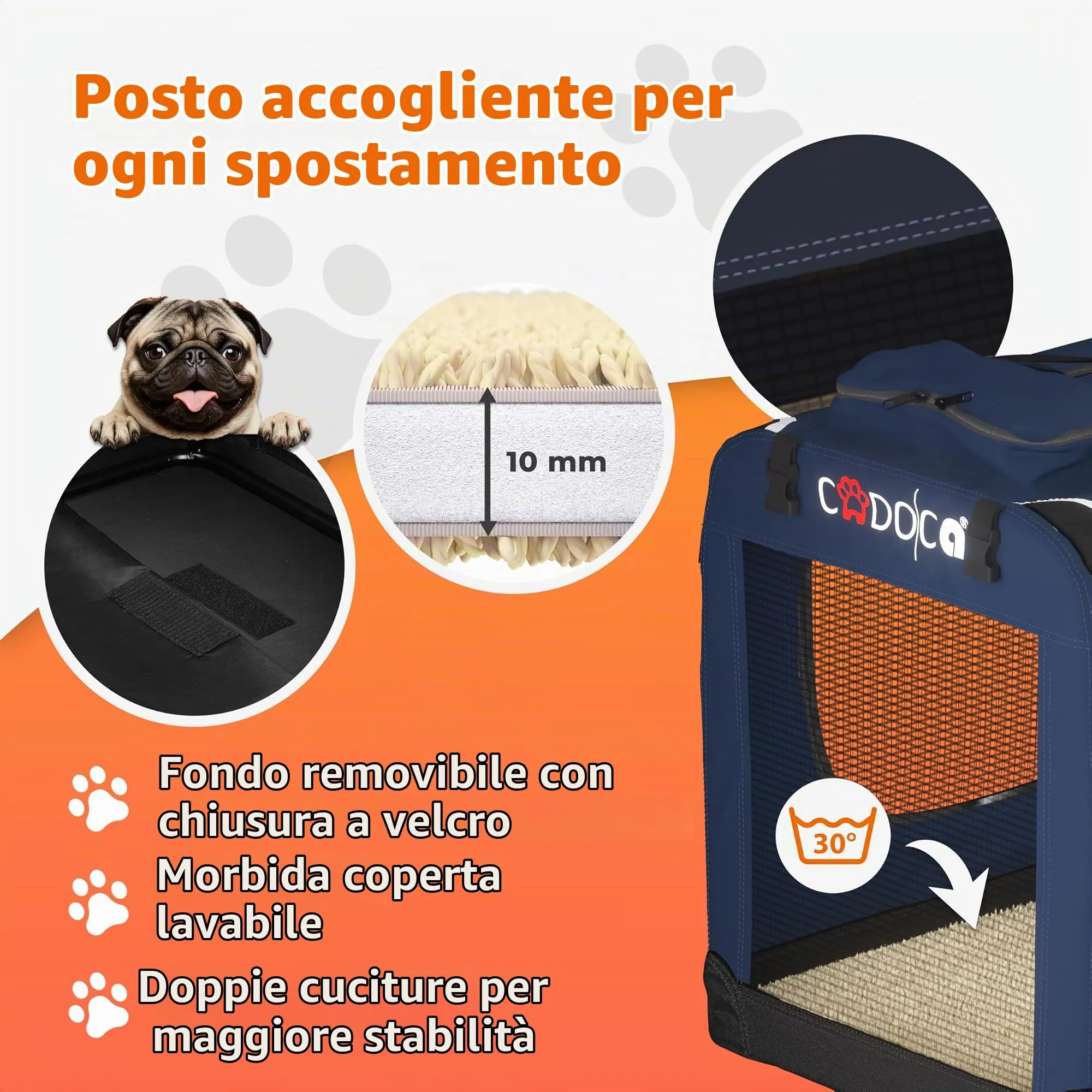 Cadoca Trasportino per Cane e Gatto XXL 92x64x64cm Box Trasporto Traspirante - immagine 5
