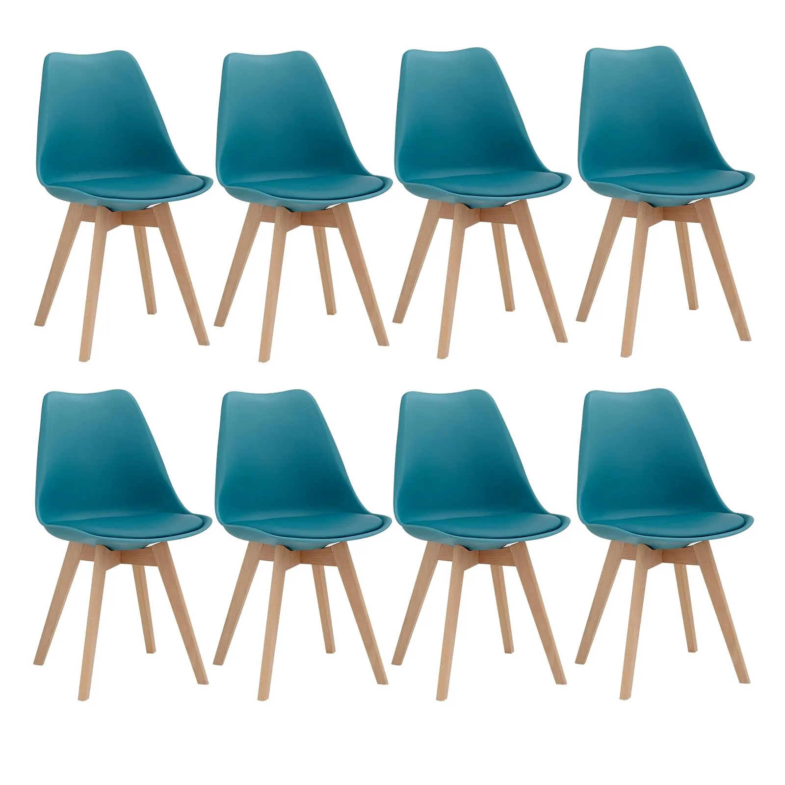 JZGORC Set di 8 Sedie da Sala da Pranzo in Faggio Massello - Verde Scuro - immagine 1