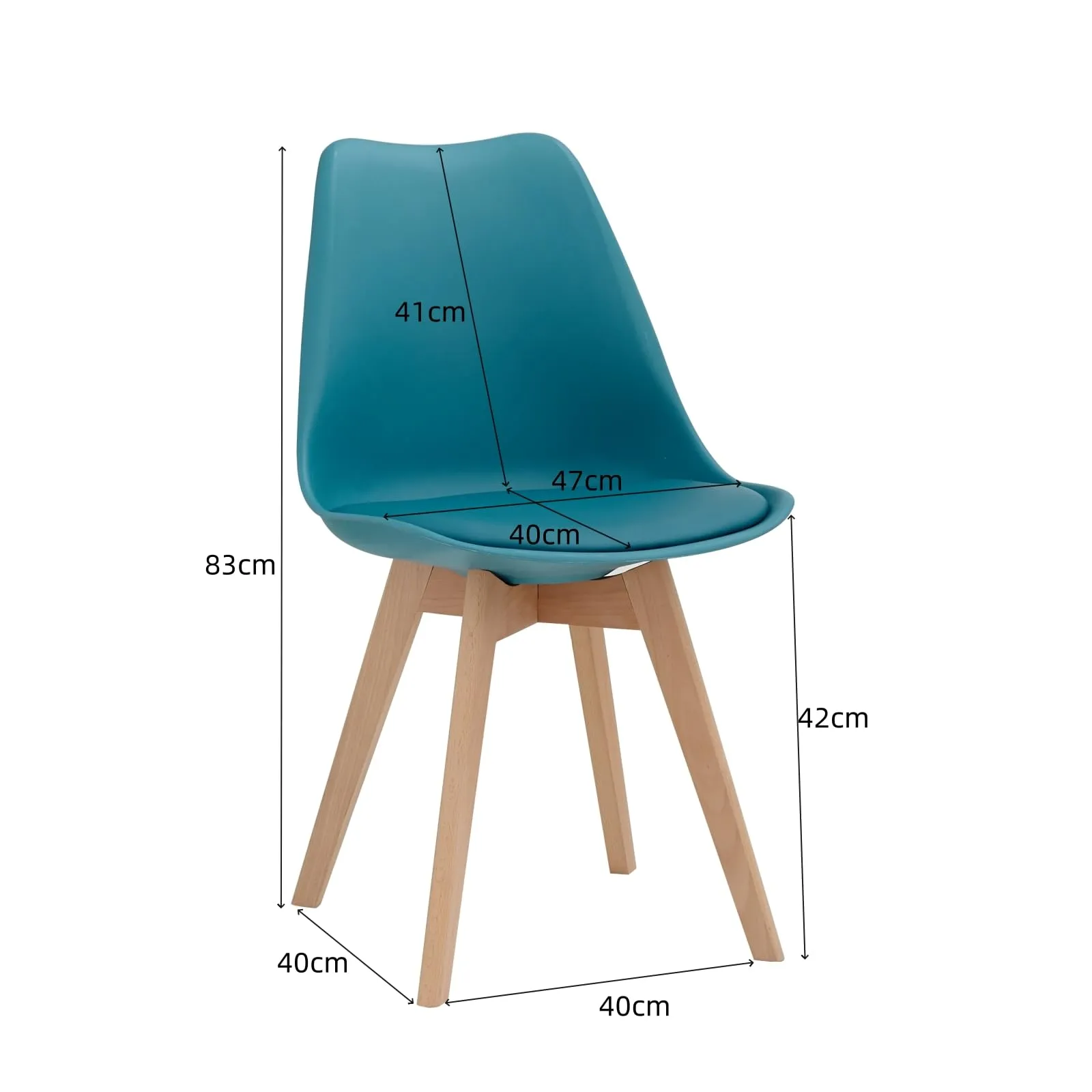 JZGORC Set di 8 Sedie da Sala da Pranzo in Faggio Massello - Verde Scuro - immagine 5