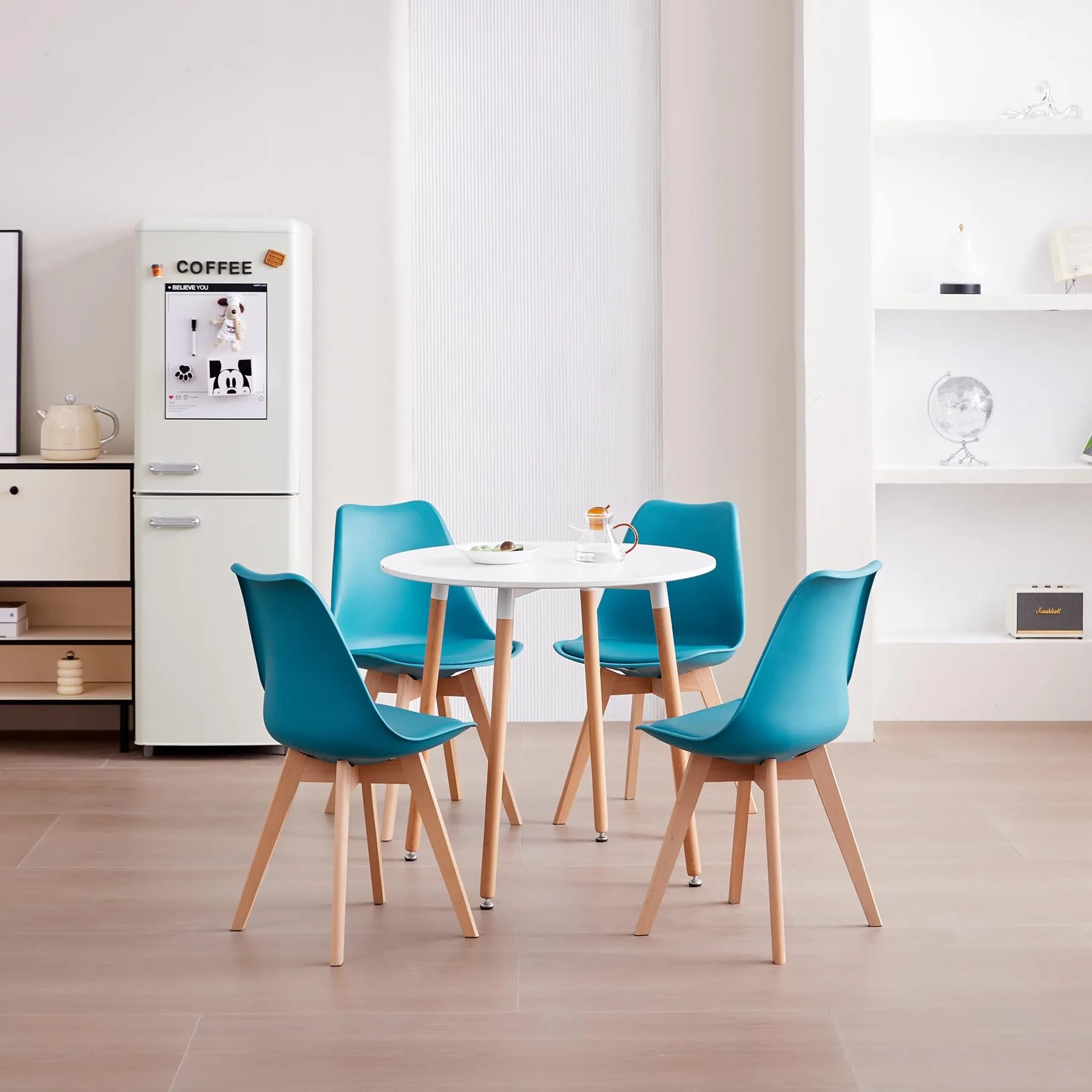 JZGORC Set di 8 Sedie da Sala da Pranzo in Faggio Massello - Verde Scuro - immagine 6