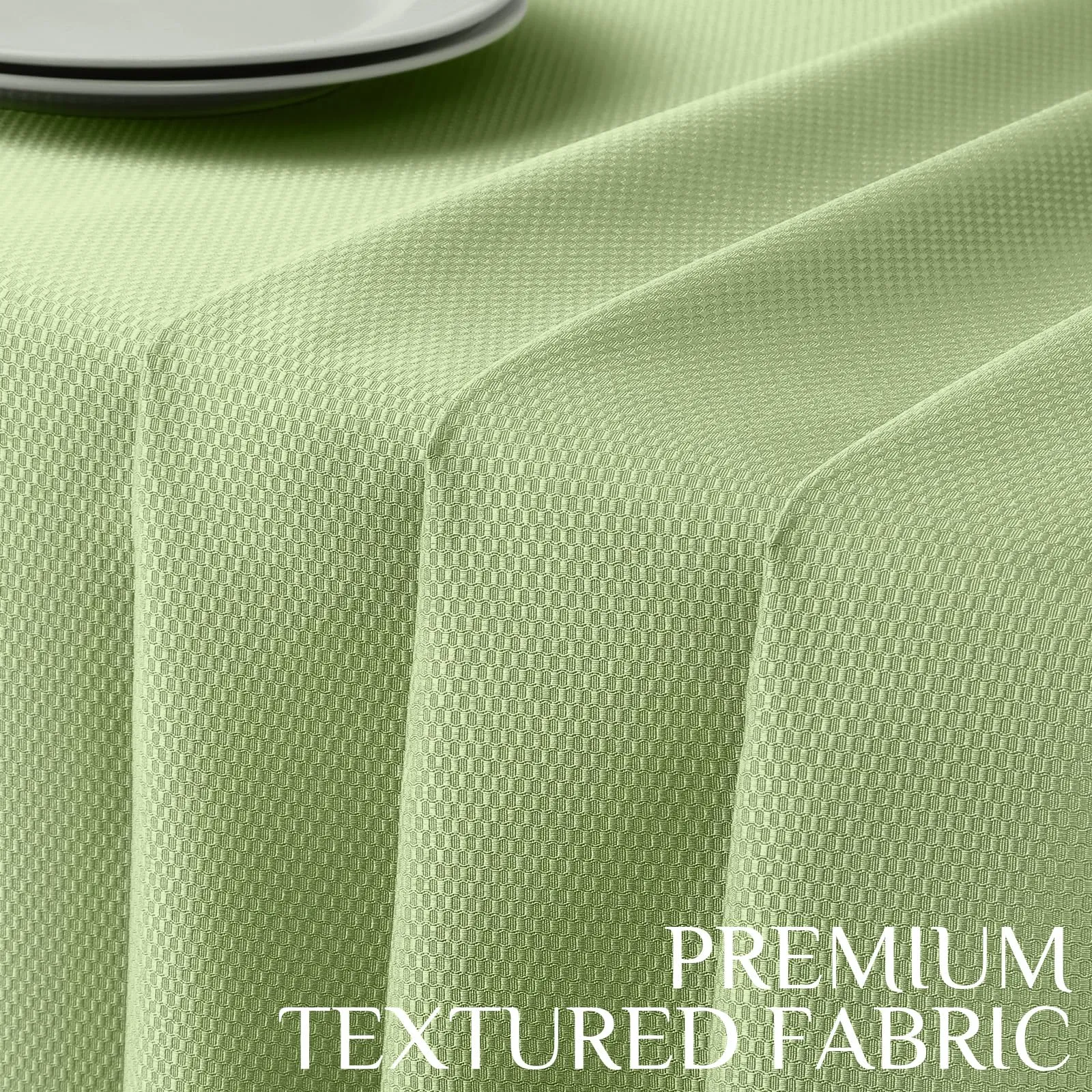 Softalker Tovaglia Da Esterno Rotonda 120 cm, Verde Chiaro, Poliestere 210GSM Jacquard, Idrorepellente e Antimacchia - immagine 3