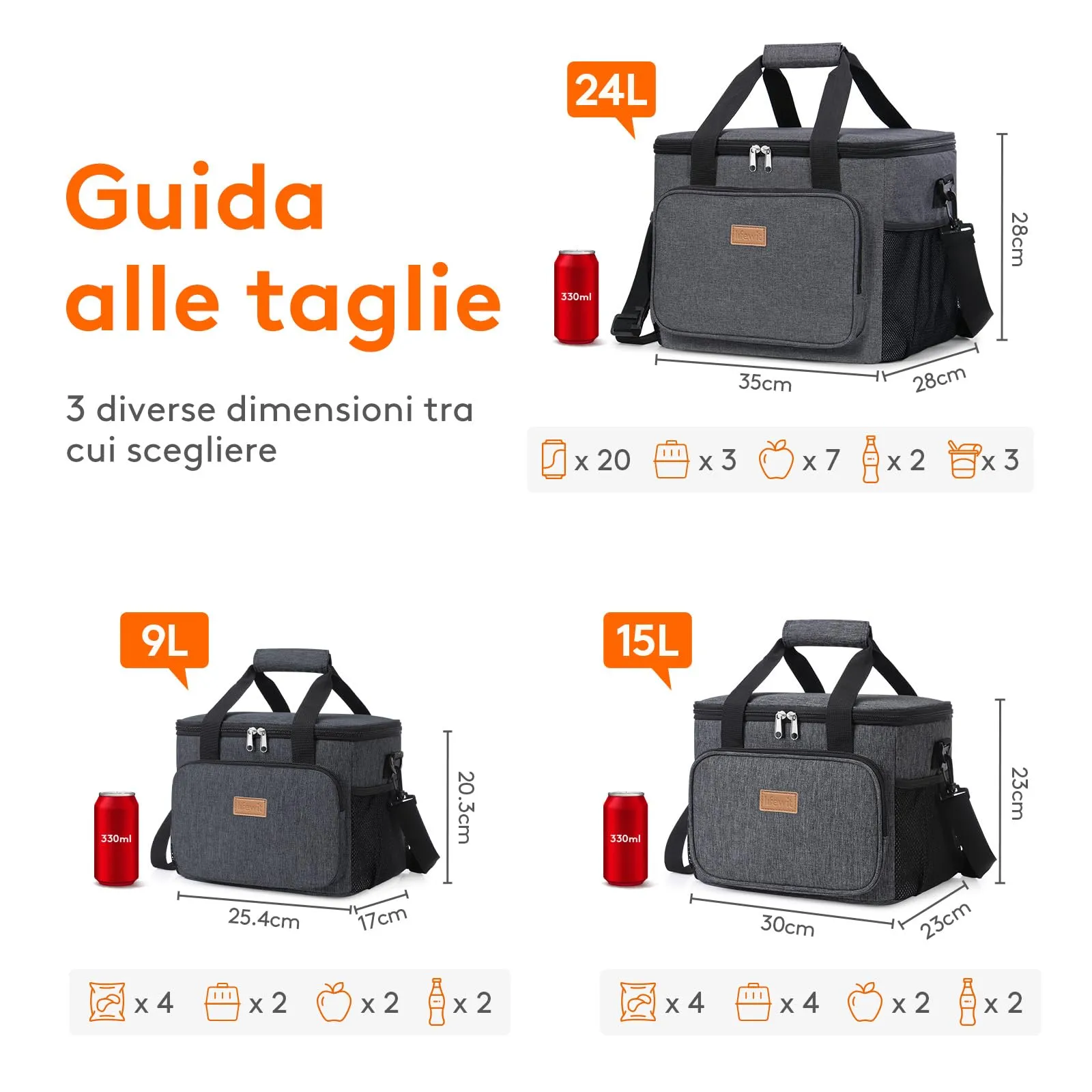 Lifewit Borsa Termica Porta Pranzo 24L - immagine 4