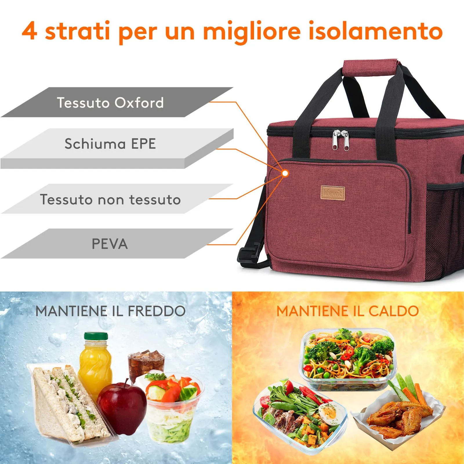 Lifewit Borsa Termica Porta Pranzo 24L - immagine 2