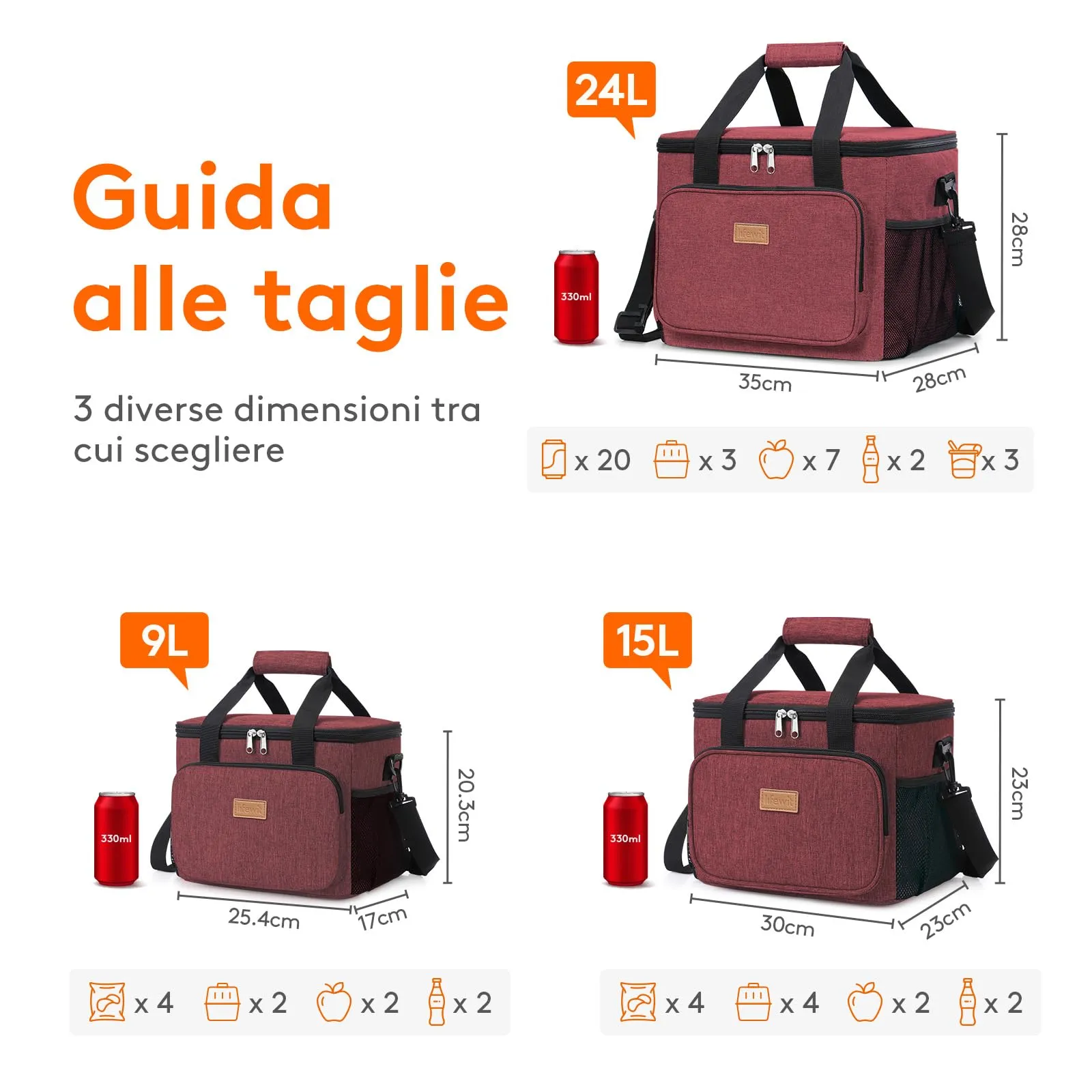 Lifewit Borsa Termica Porta Pranzo 24L - immagine 4