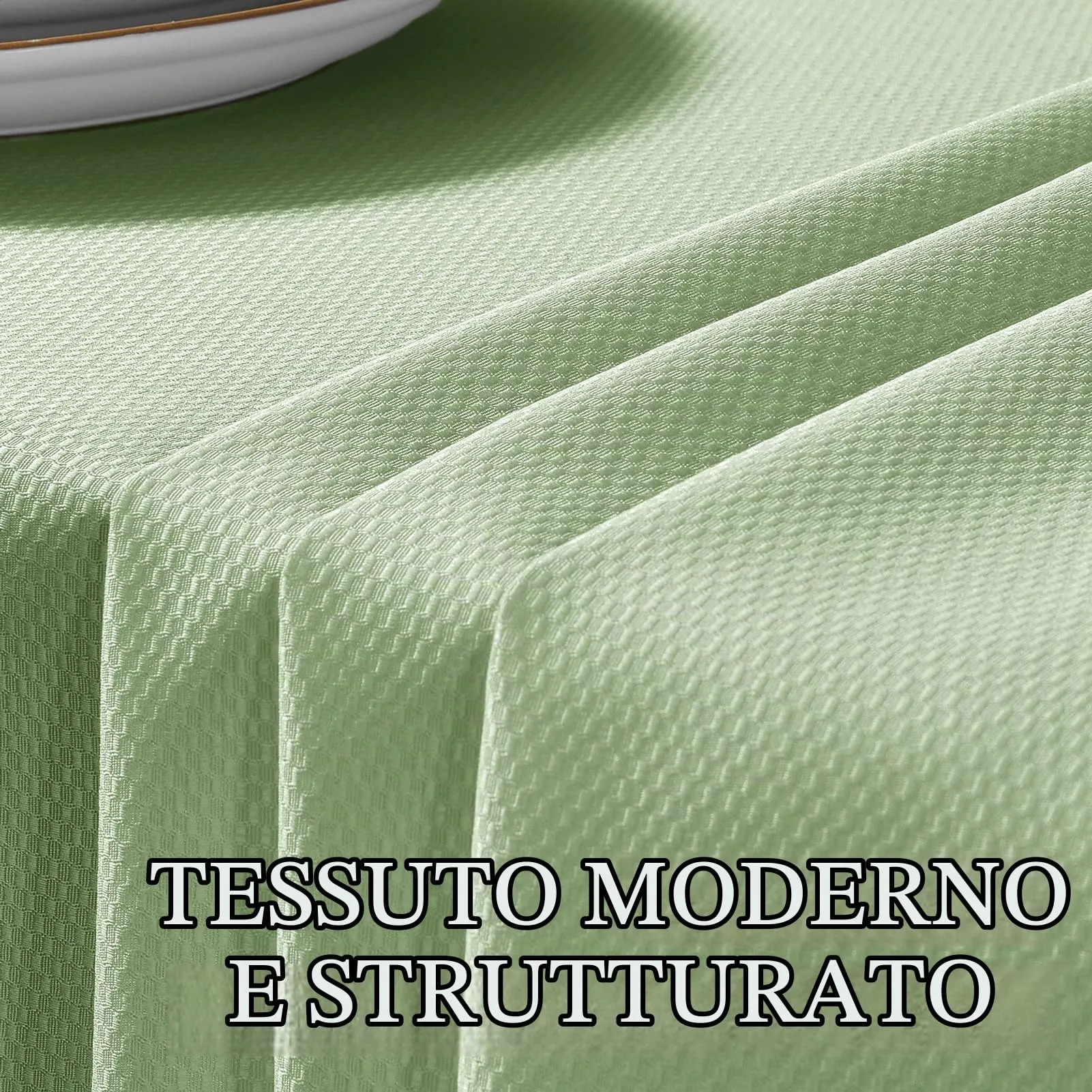 Softalker Tovaglia Da Esterno in Poliestere Jacquard, Verde Chiaro, 140x180 cm, Idrorepellente e Antimacchia - immagine 3