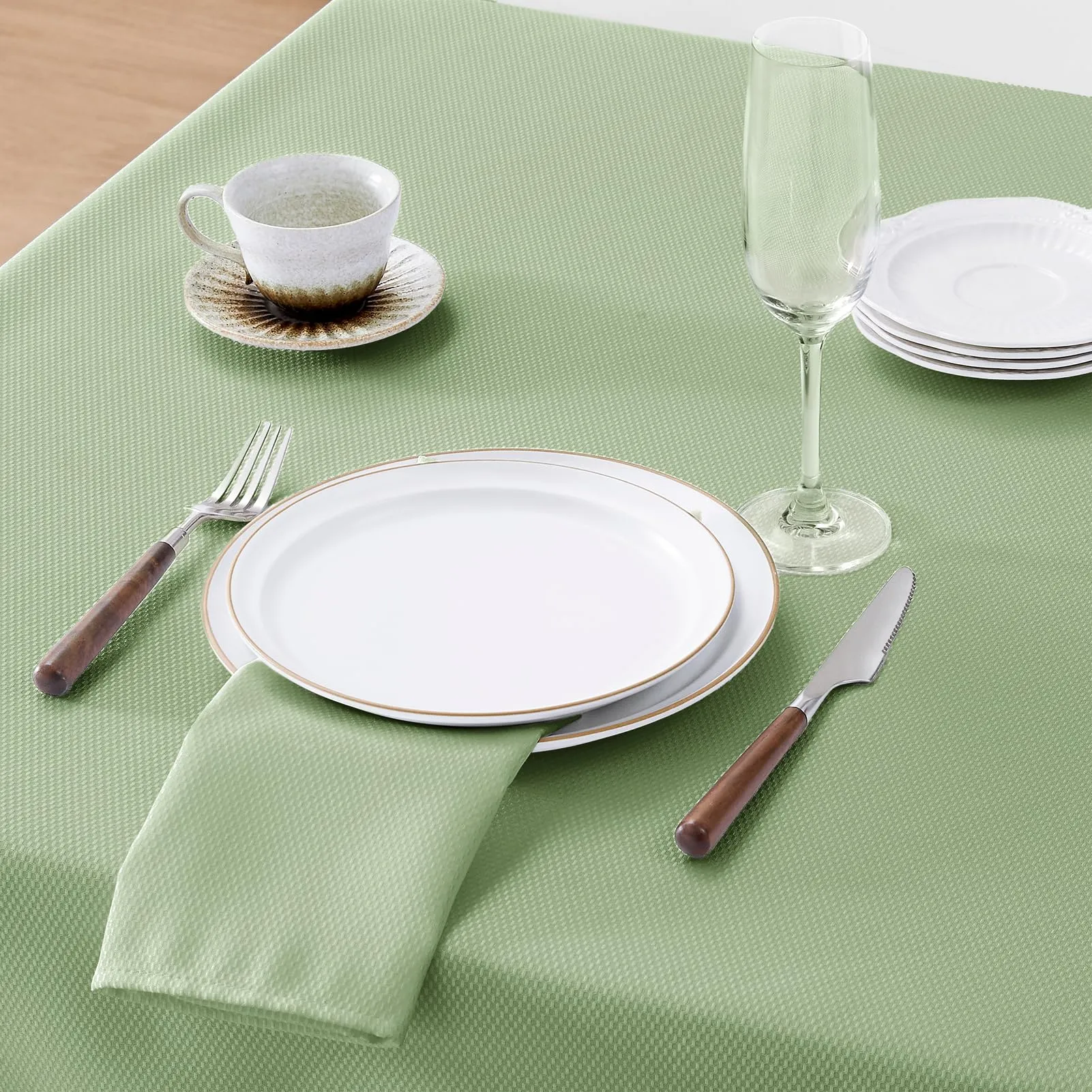 Softalker Tovaglia Da Esterno in Poliestere Jacquard, Verde Chiaro, 140x180 cm, Idrorepellente e Antimacchia - immagine 6
