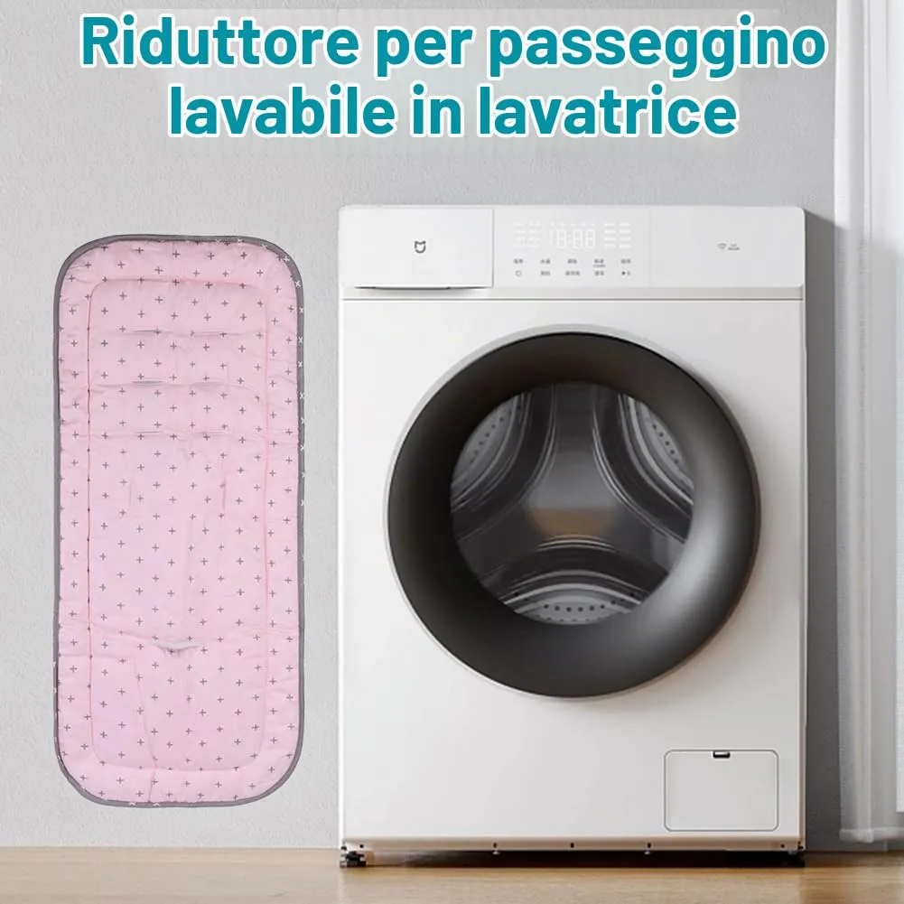 AOGOE Copriseduta Passeggino Universale in Cotone, Cuscino Riduttore Reversibile e Traspirante con Bavaglie per Neonati - immagine 5