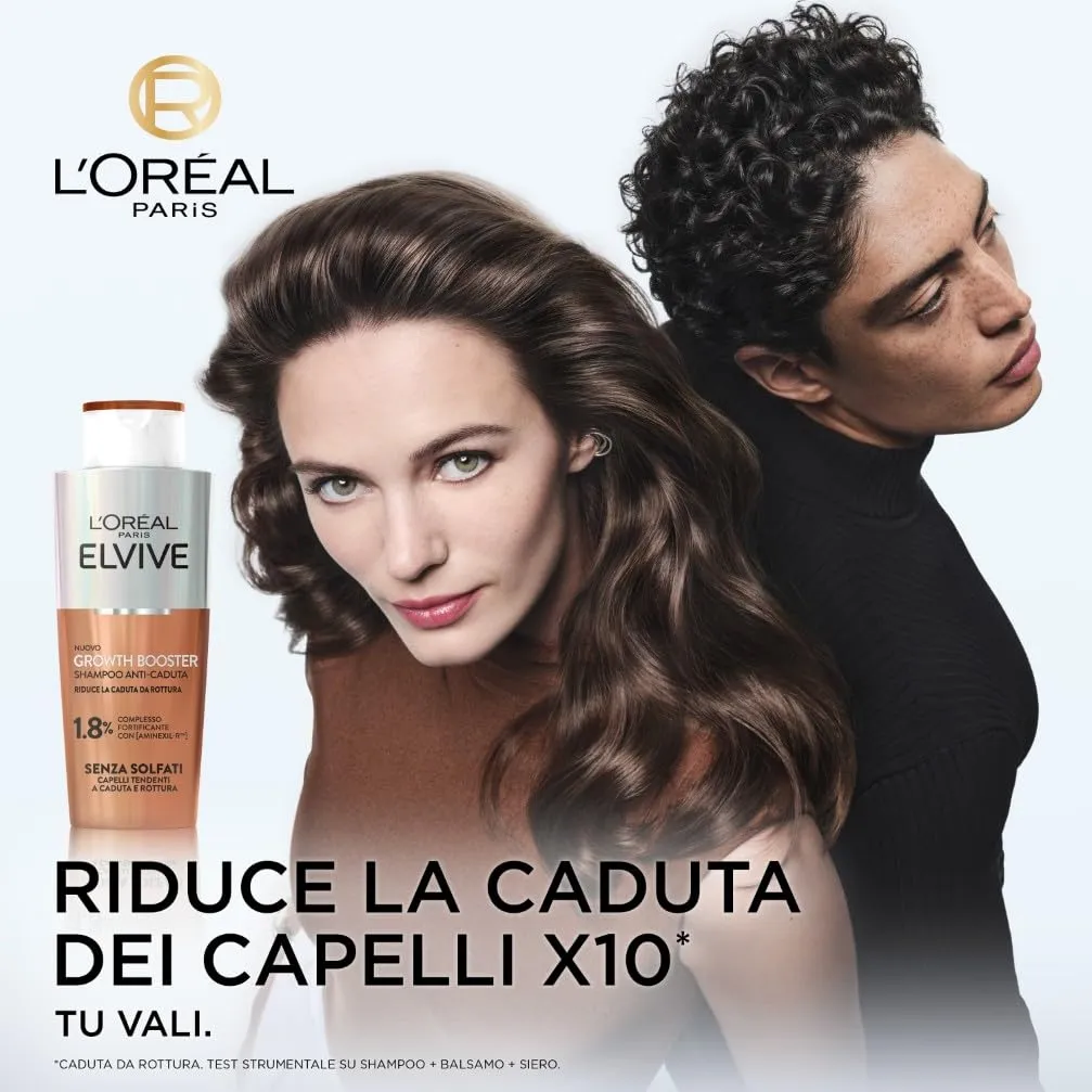 L'Oréal Paris Elvive Growth Booster Anti-Caduta Fortificante Shampoo, 200 ml - immagine 2