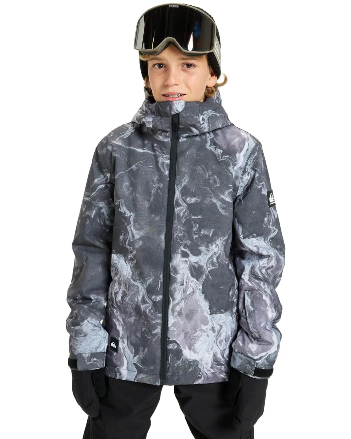 Quiksilver Mission Printed Snow Jacket - Nero, Size 8 - immagine 1