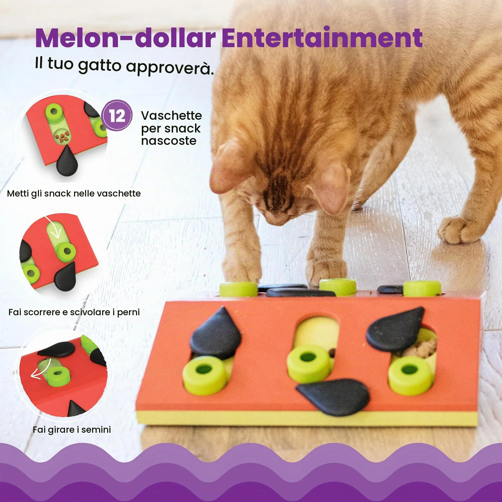 Nina Ottosson di Petstages Melon Madness - Gioco rompicapo interattivo per gatti - immagine 4