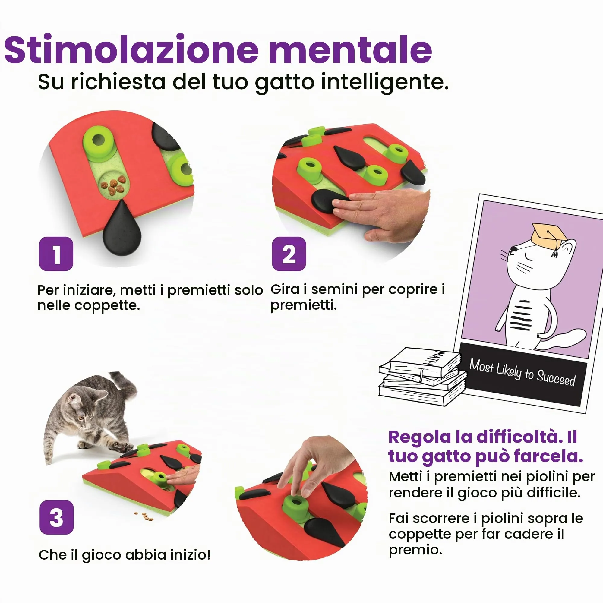 Nina Ottosson di Petstages Melon Madness - Gioco rompicapo interattivo per gatti - immagine 7