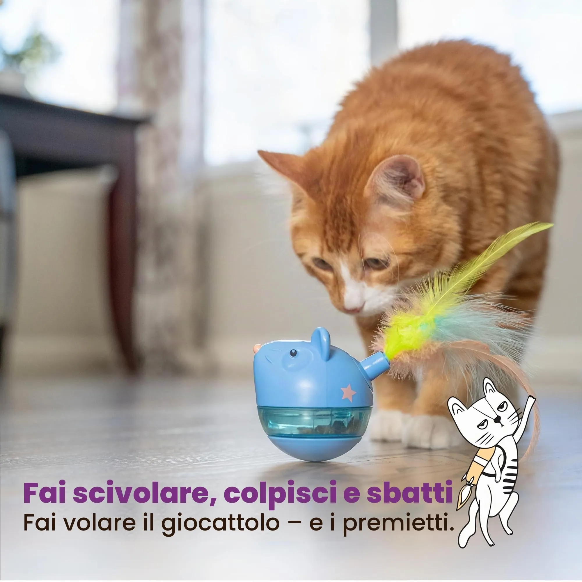 Petstages Hunt 'N Swat Gioco Rompicapo Rotante per Gatti - immagine 2