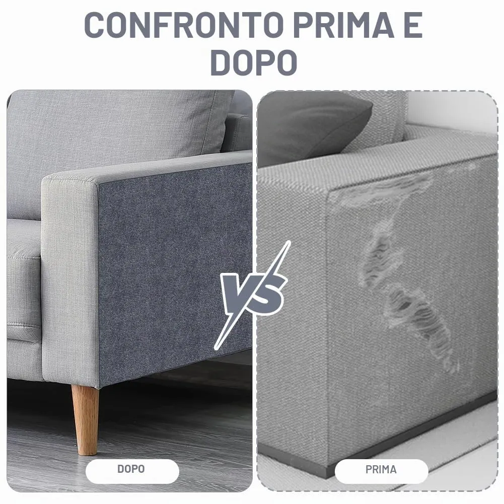 Adiwo Tappeto Tiragraffi Autoadesivo per Gatti, 30 x 100 cm, Grigio chiaro - immagine 5