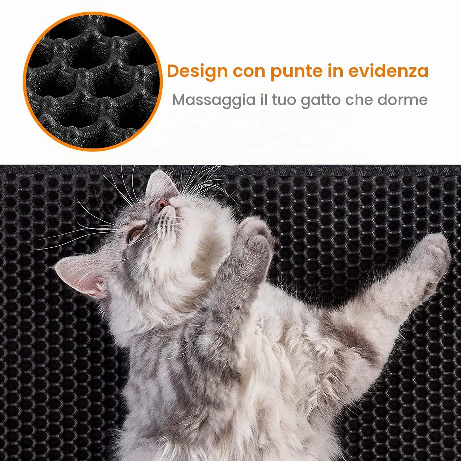 Conlun Tappetino Lettiera Gatto a Nido d'Ape, 60x46 cm, Nero - immagine 7