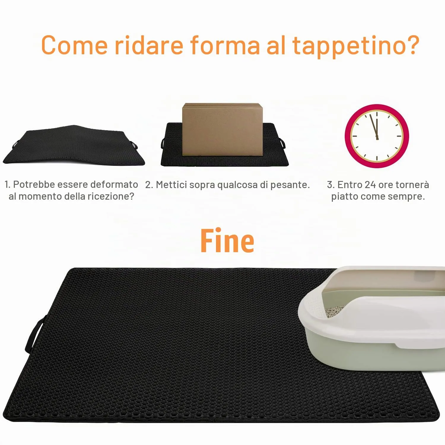 Conlun Tappetino Lettiera Gatto a Nido d'Ape, 60x46 cm, Nero - immagine 9