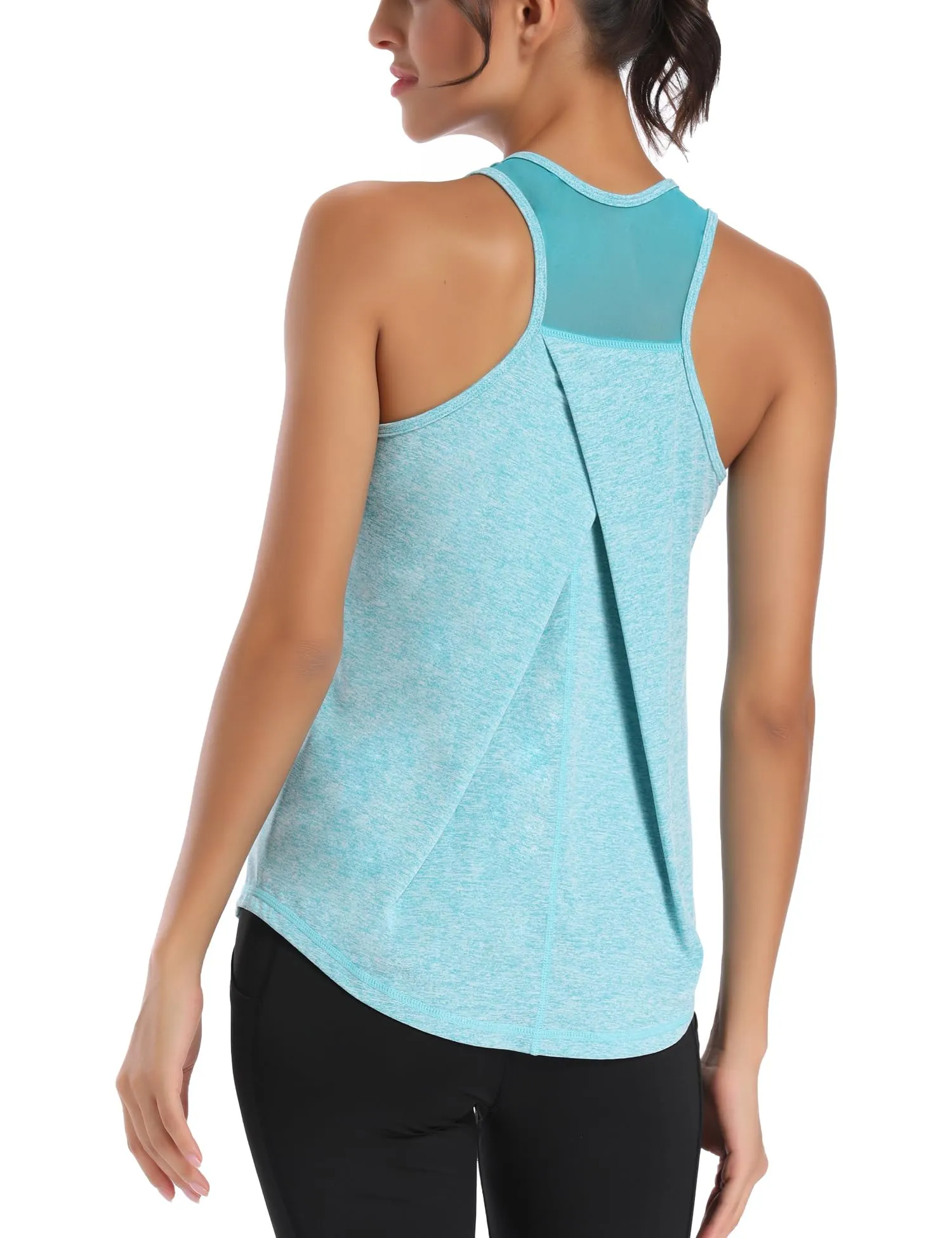 Dawnrole Canotta Palestra Donna Fitness Top Sportivo in Rete Senza Maniche - immagine 4