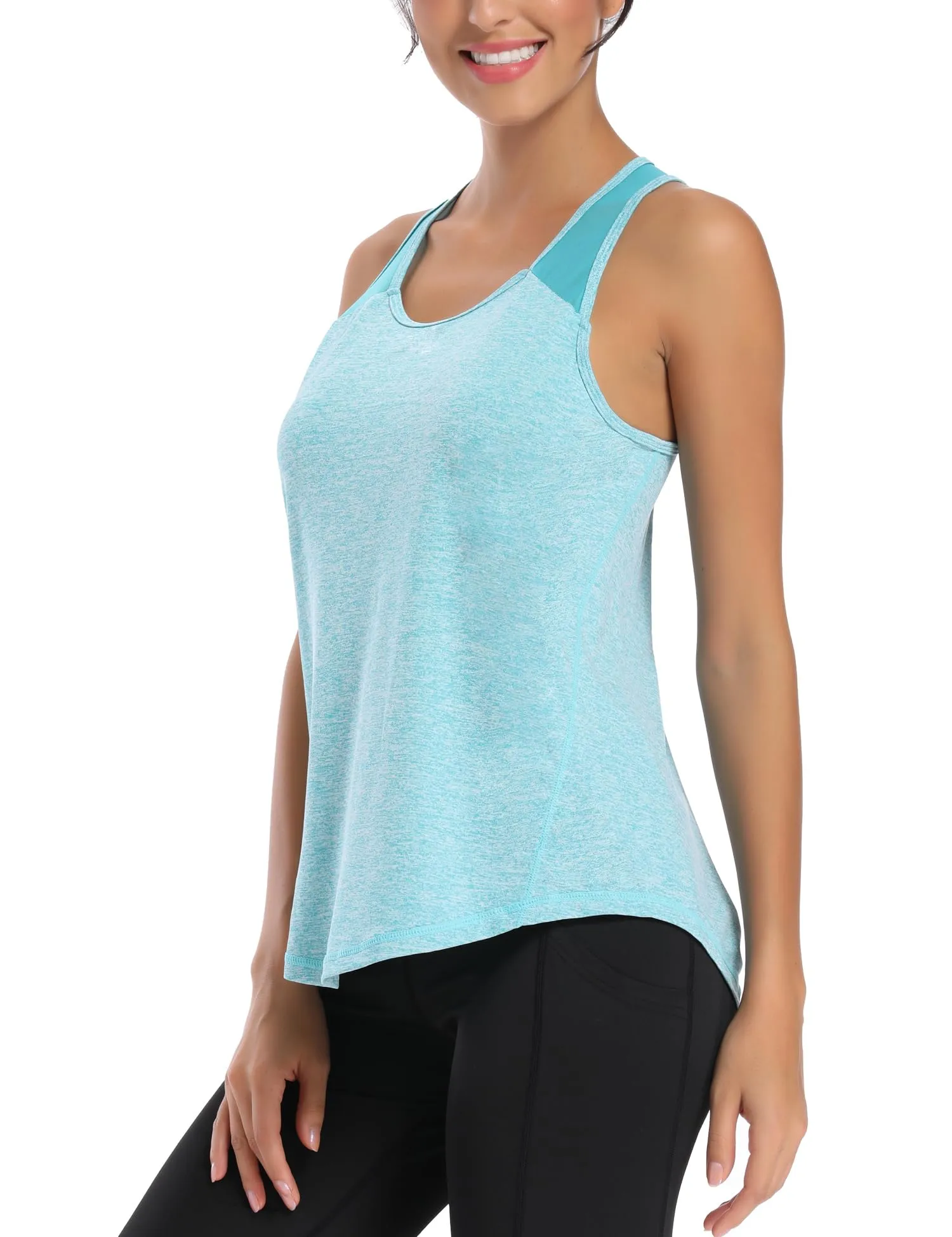 Dawnrole Canotta Palestra Donna Fitness Top Sportivo in Rete Senza Maniche - immagine 3