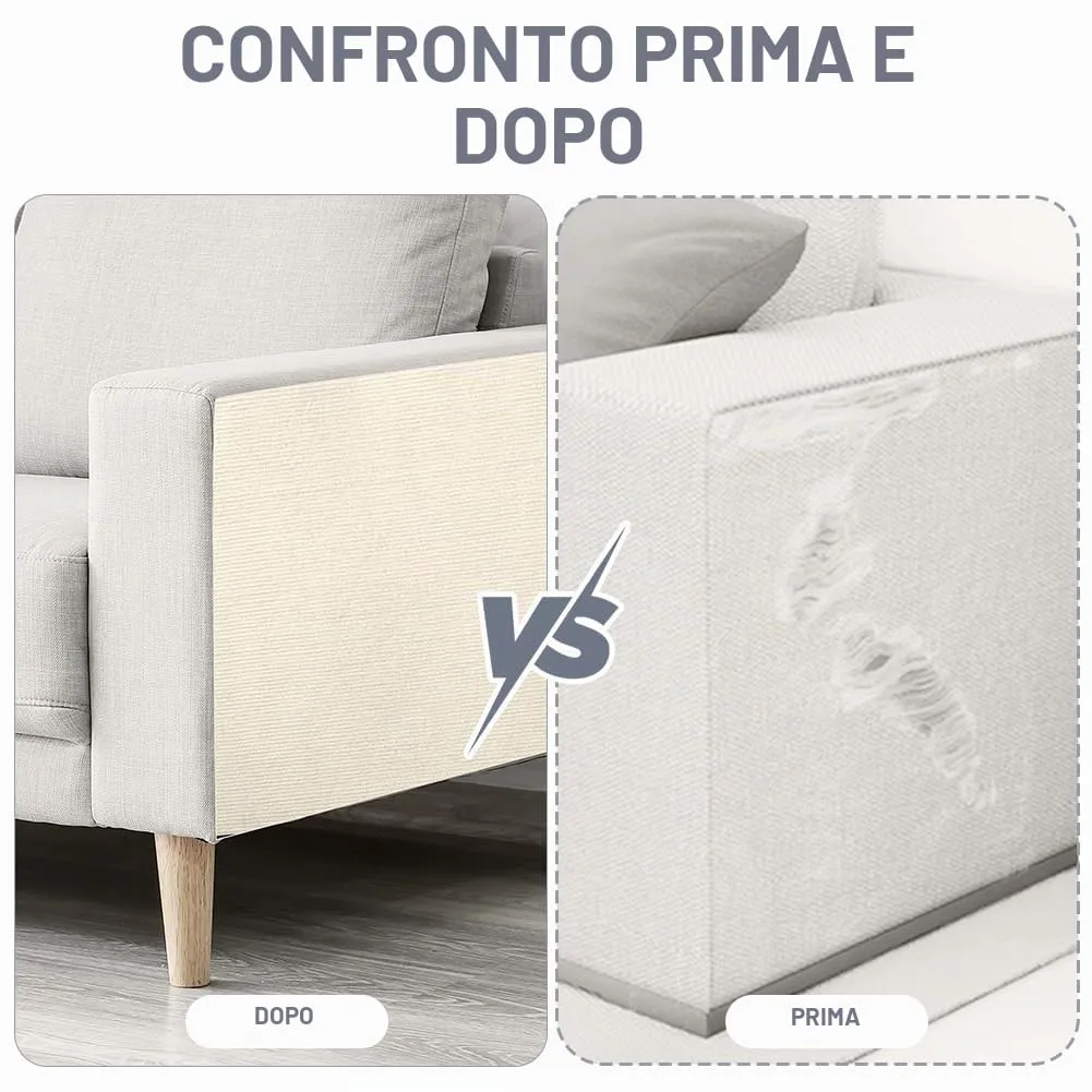 Adiwo Tappeto Tiragraffi Autoadesivo per Gatti, 30 x 100 cm, Beige - immagine 5