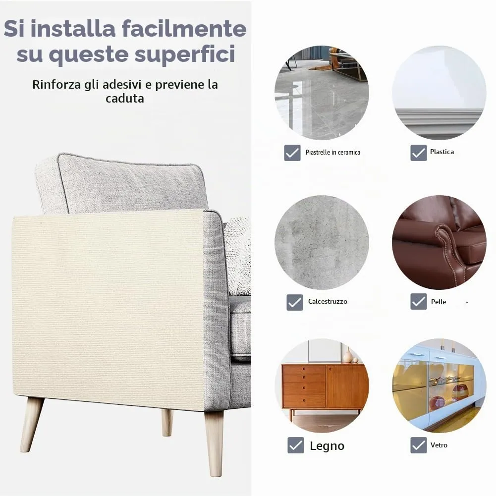 Adiwo Tappeto Tiragraffi Autoadesivo per Gatti, 30 x 100 cm, Beige - immagine 6