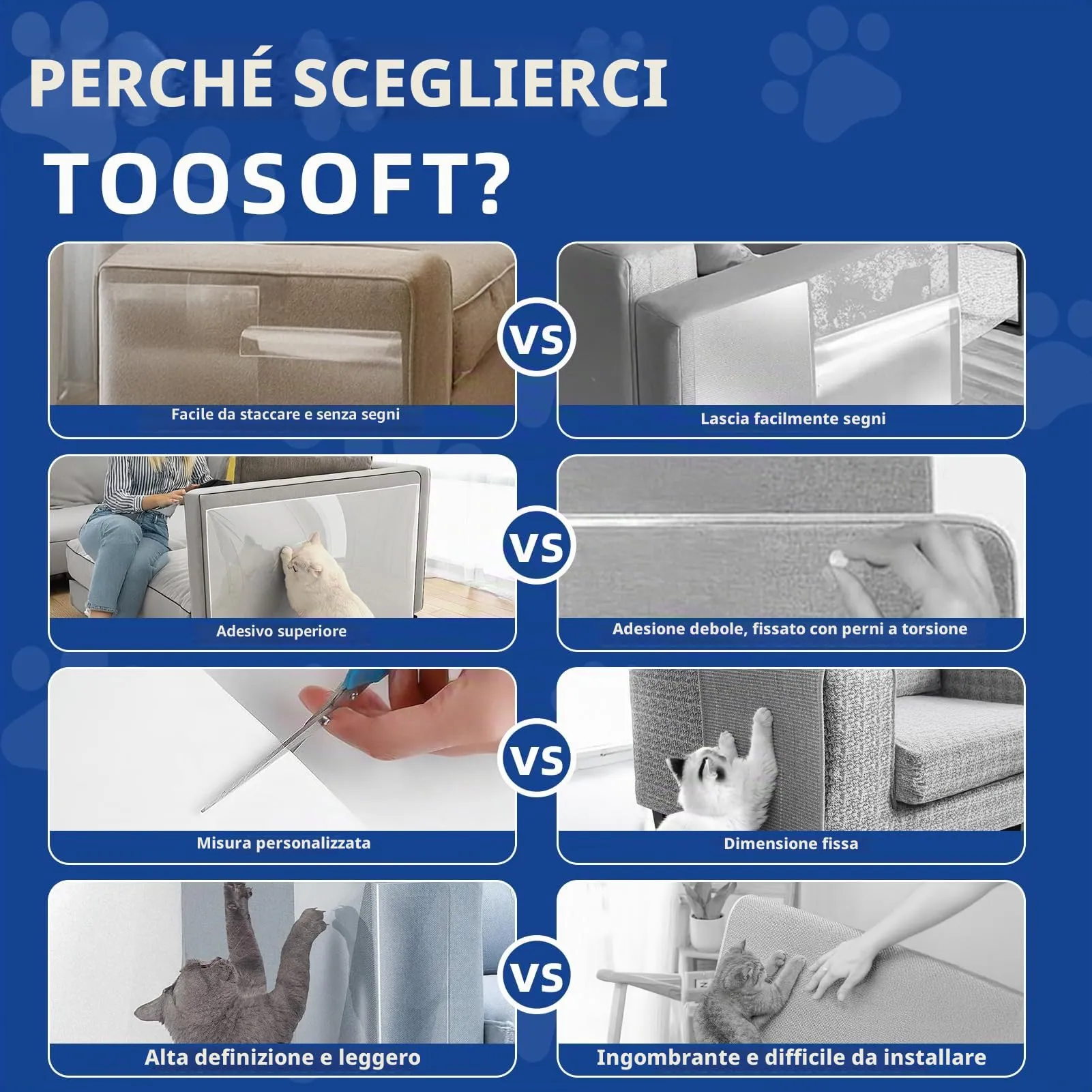 TOOSOFt Pellicola Antigraffio in PVC Trasparente per Divani, Porte e Mobili (31.5cm x 4.1m) - immagine 4
